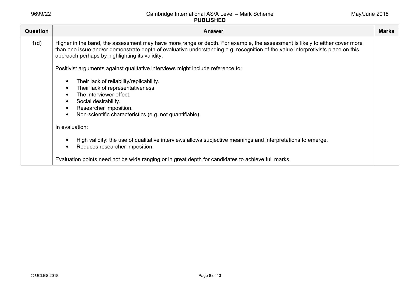 Mark scheme, page 8 of 13