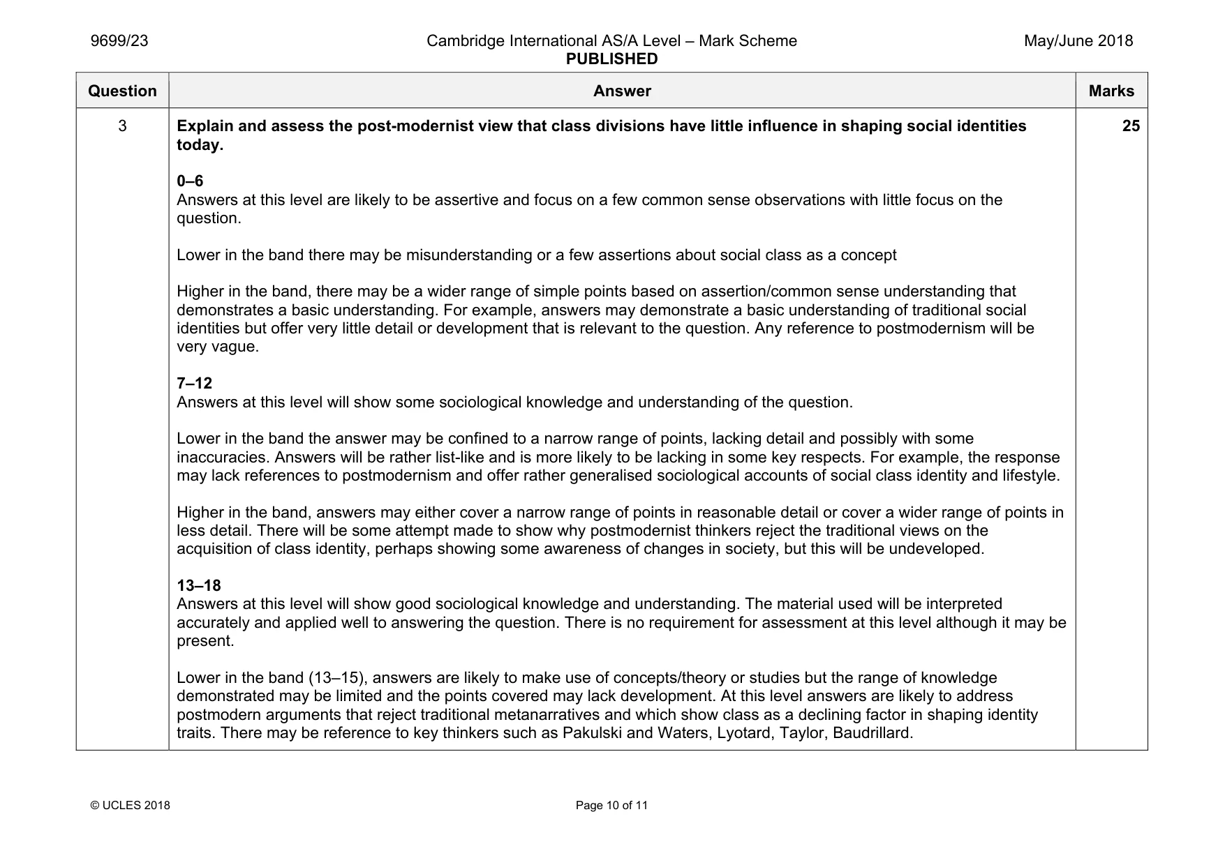 Mark scheme, page 10 of 11
