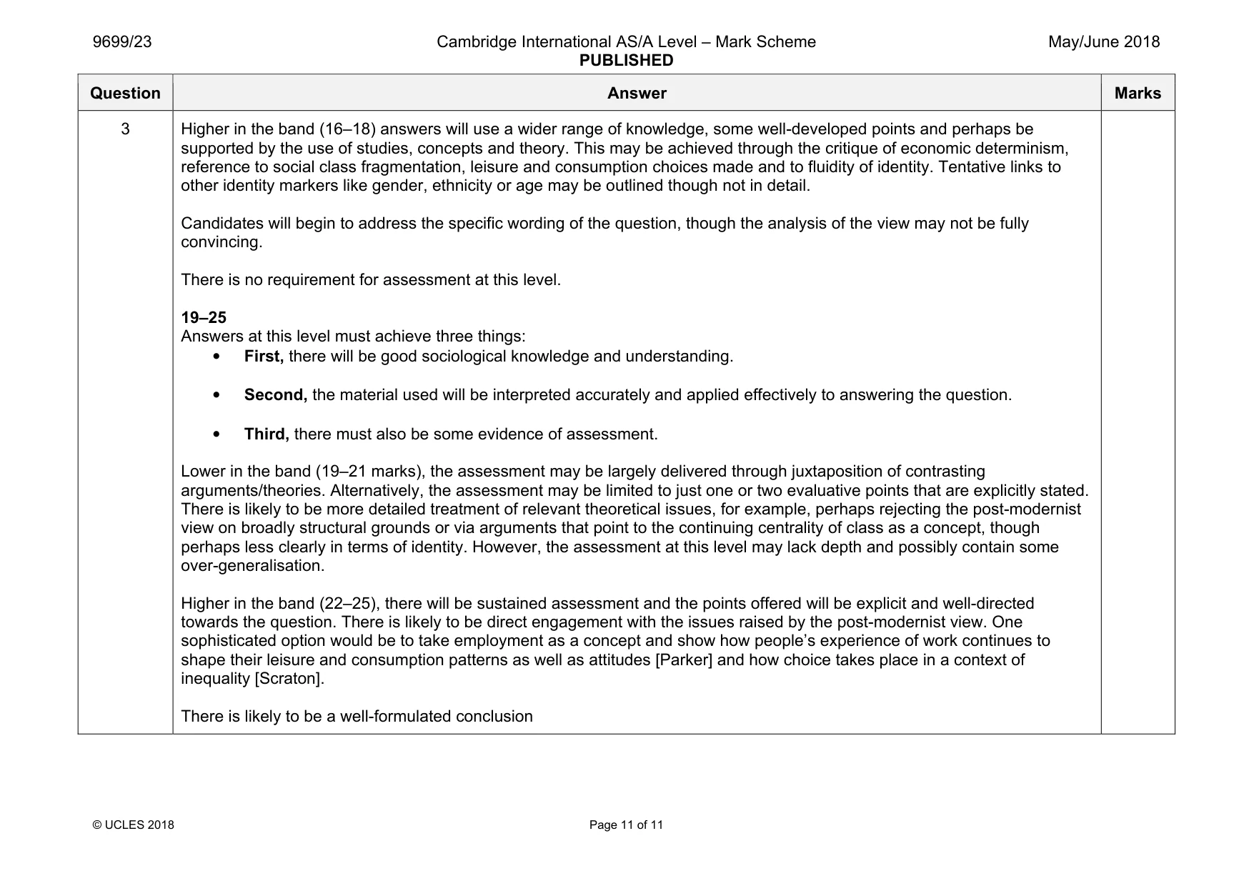 Mark scheme, page 11 of 11