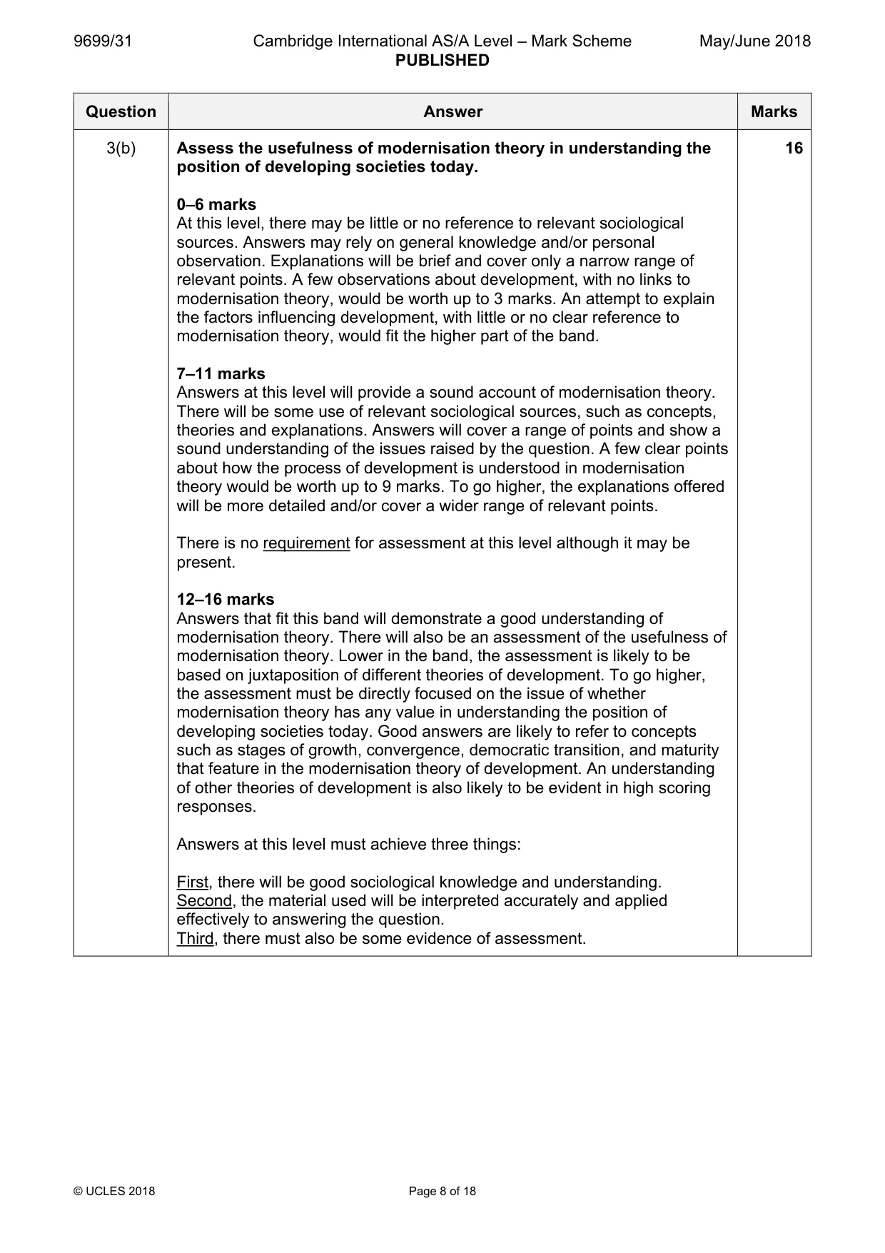 Mark scheme, page 8 of 18