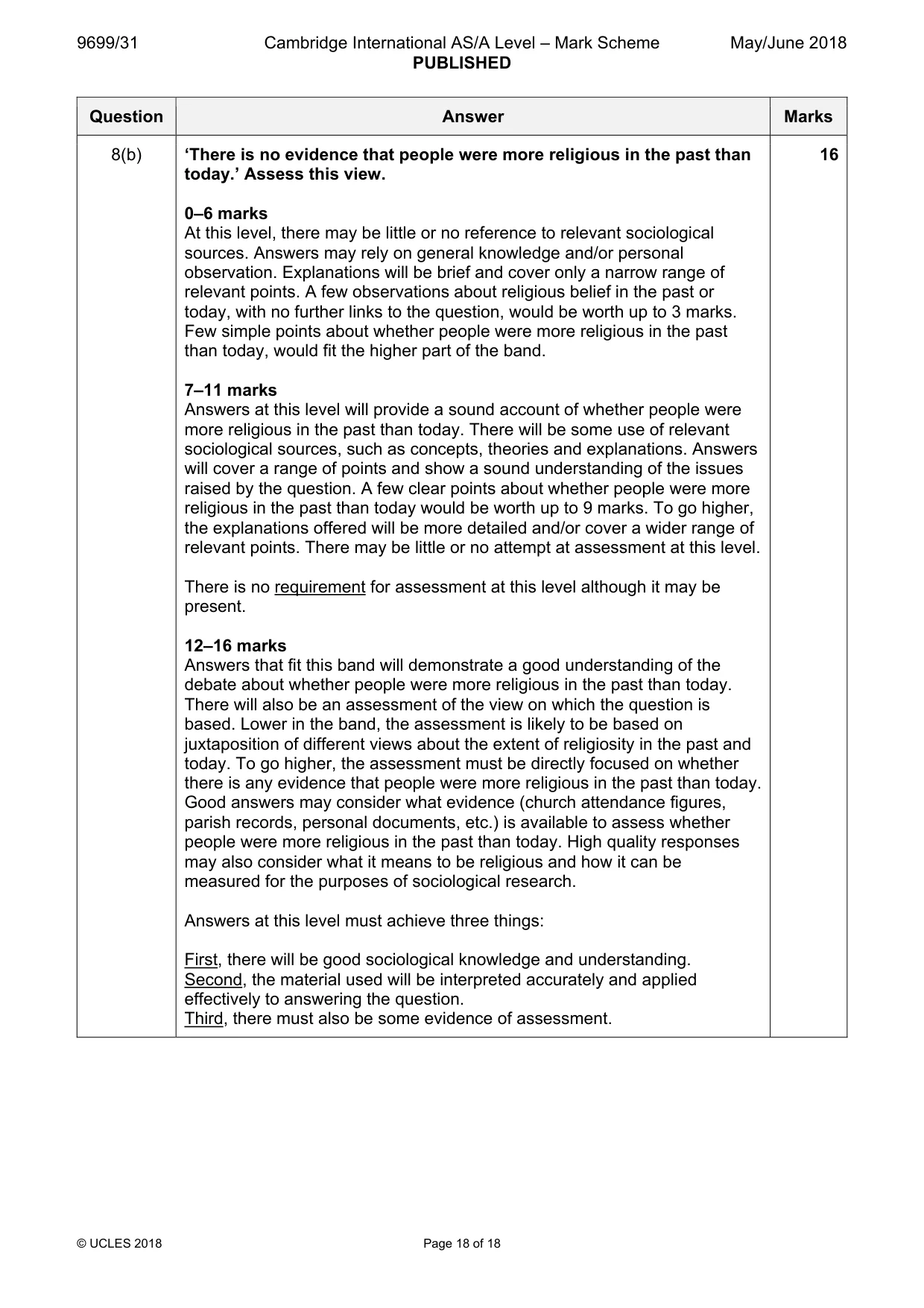 Mark scheme, page 18 of 18