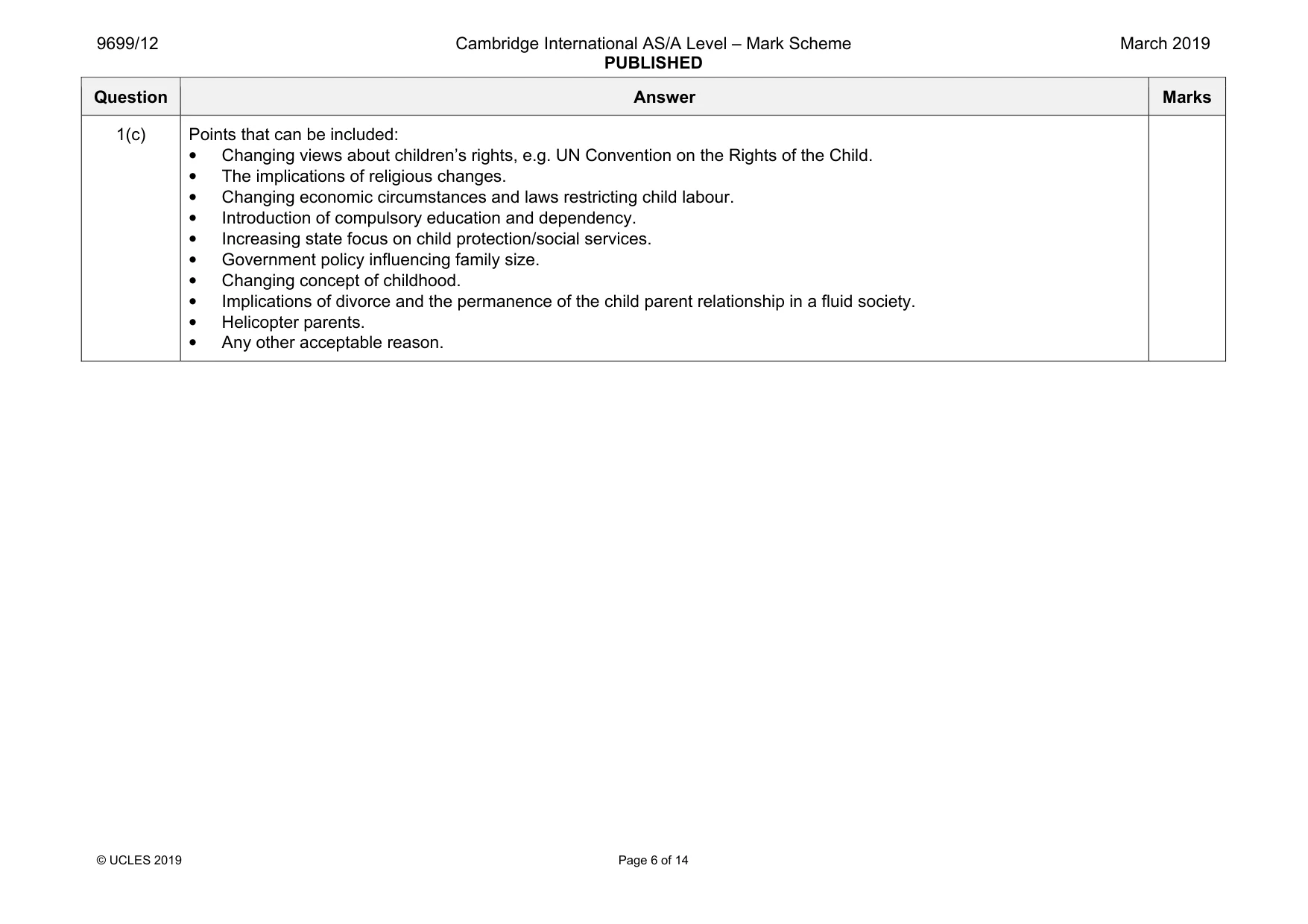 Mark scheme, page 6 of 14