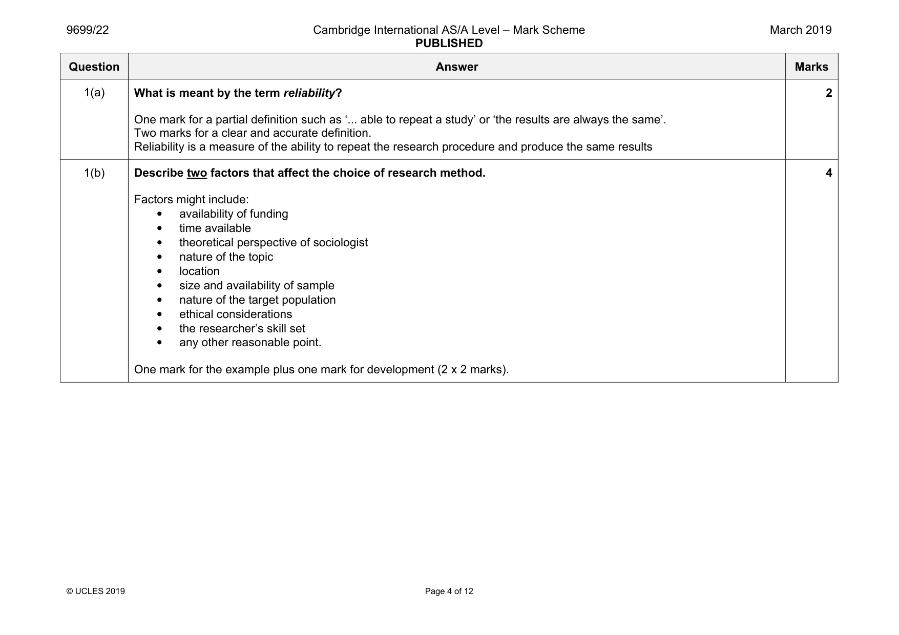 Mark scheme, page 4 of 12