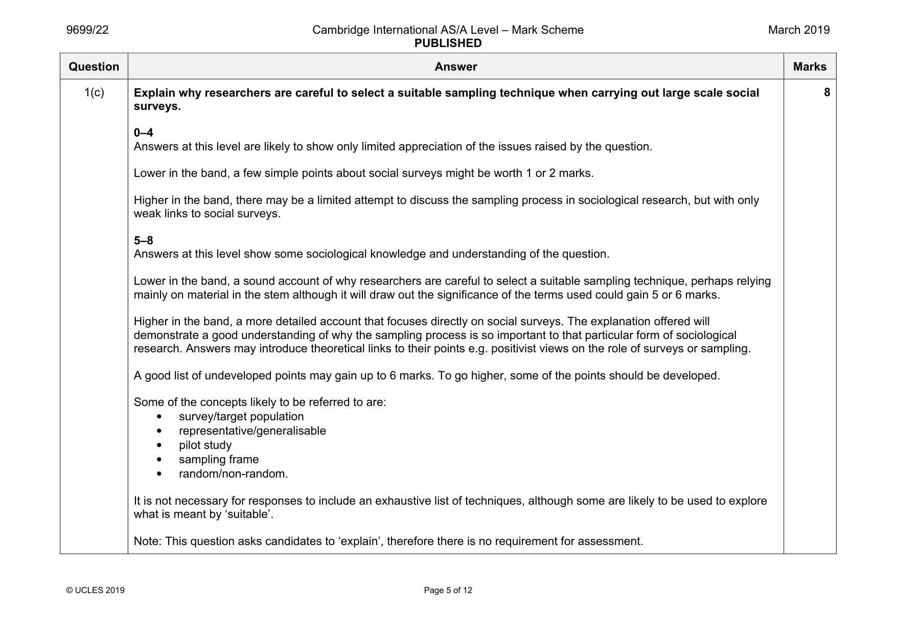 Mark scheme, page 5 of 12