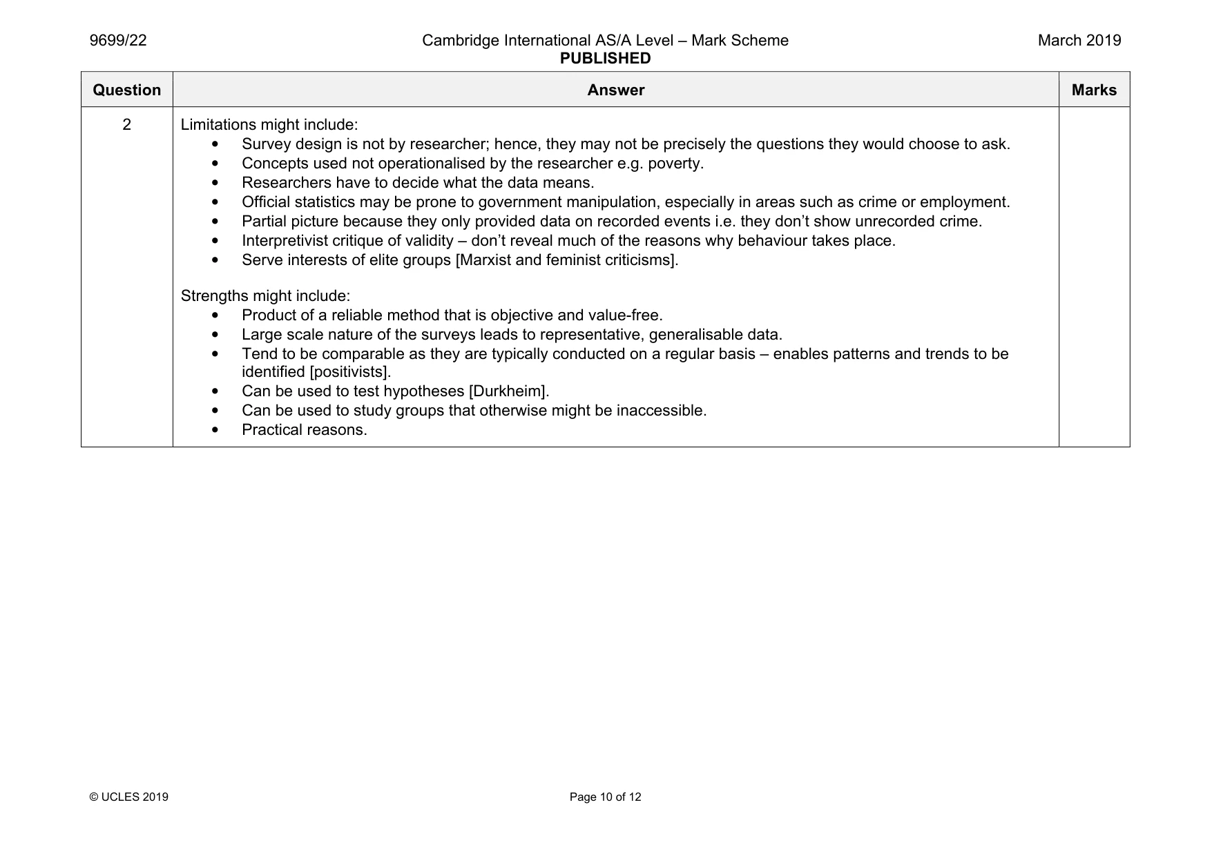Mark scheme, page 10 of 12