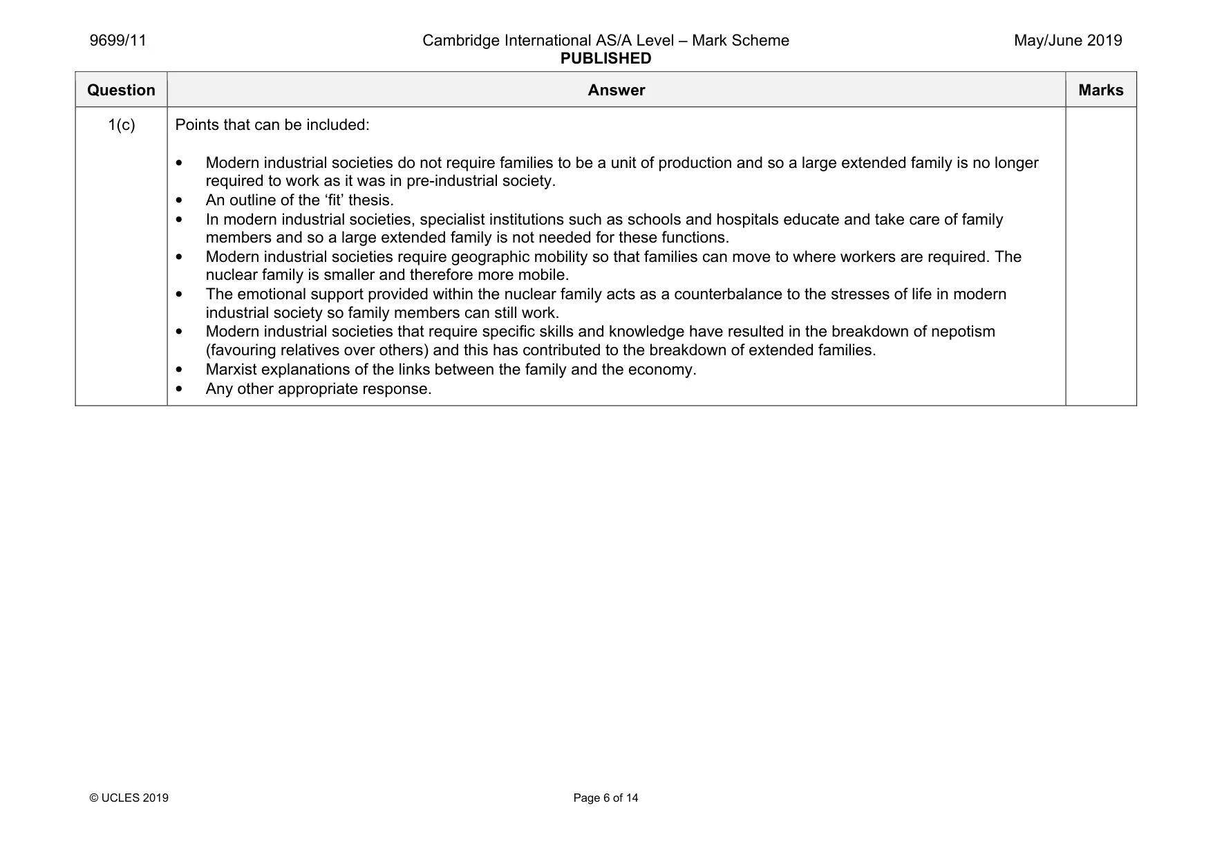 Mark scheme, page 6 of 14