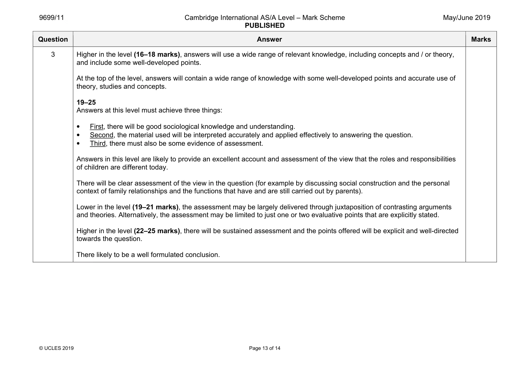 Mark scheme, page 13 of 14