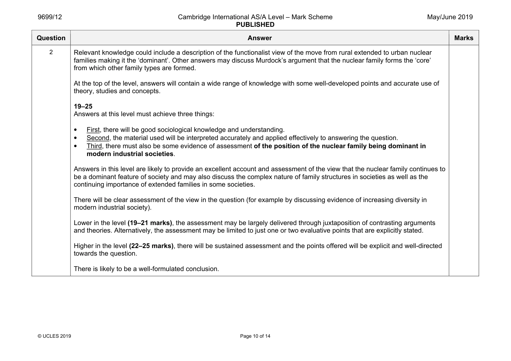 Mark scheme, page 10 of 14
