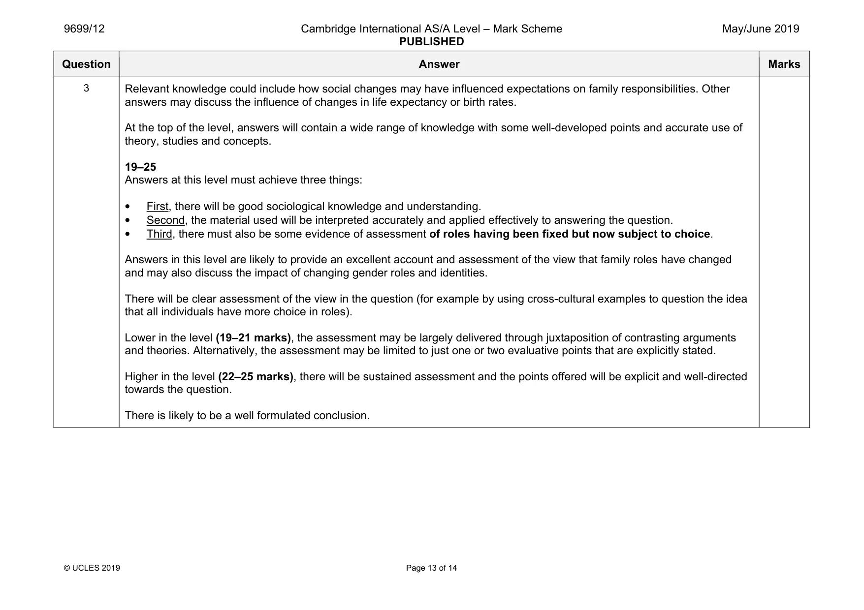 Mark scheme, page 13 of 14