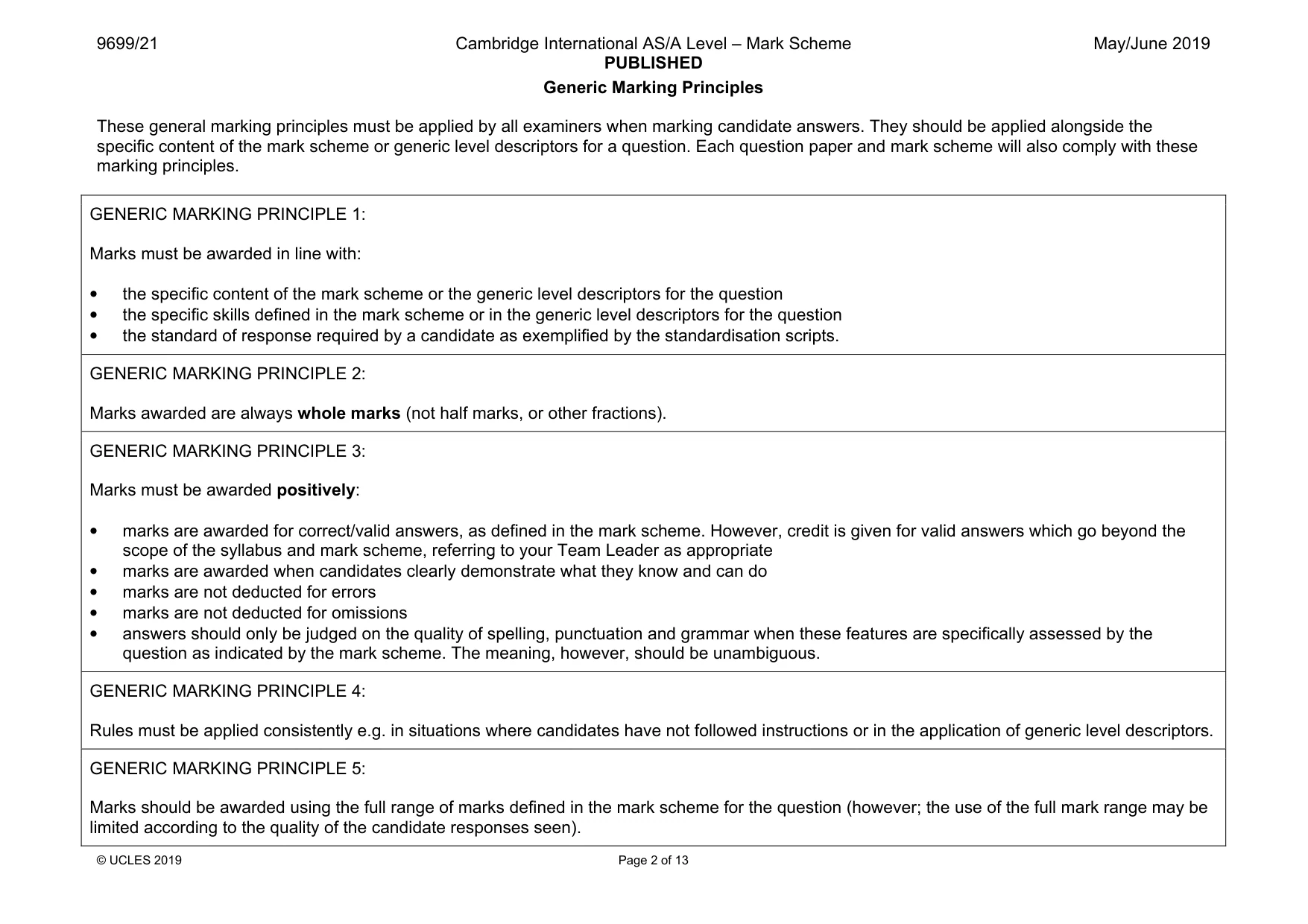 Mark scheme, page 2 of 13