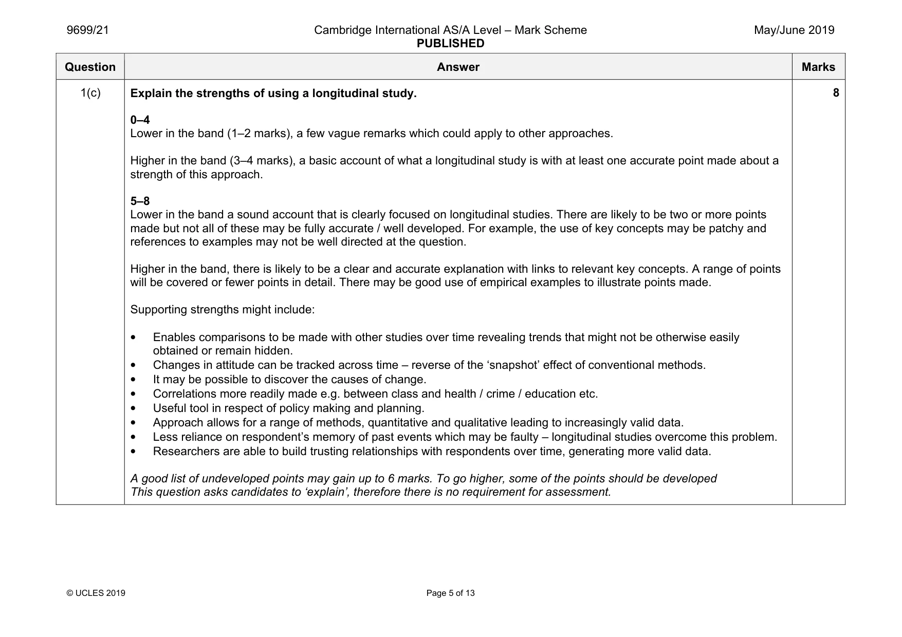 Mark scheme, page 5 of 13