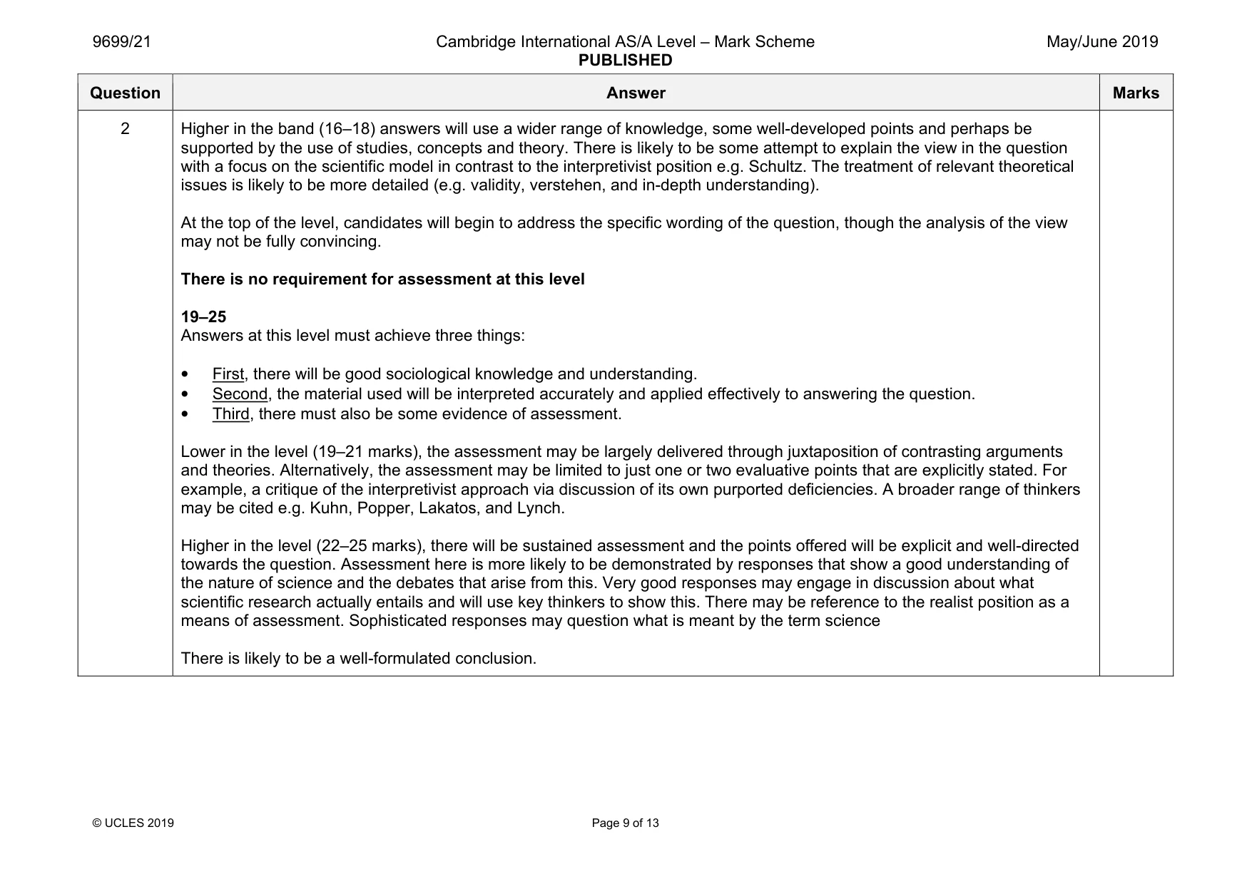 Mark scheme, page 9 of 13