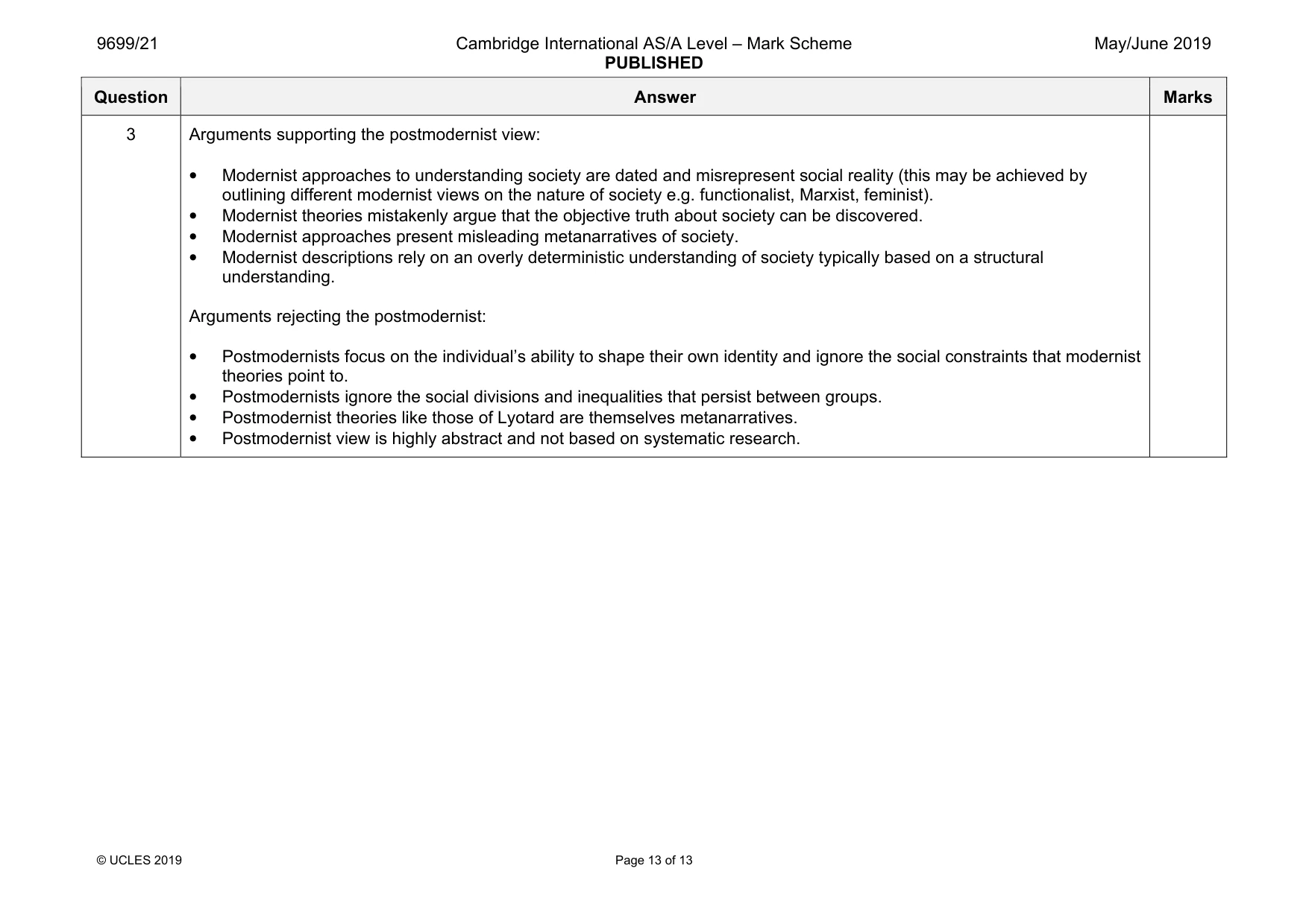 Mark scheme, page 13 of 13