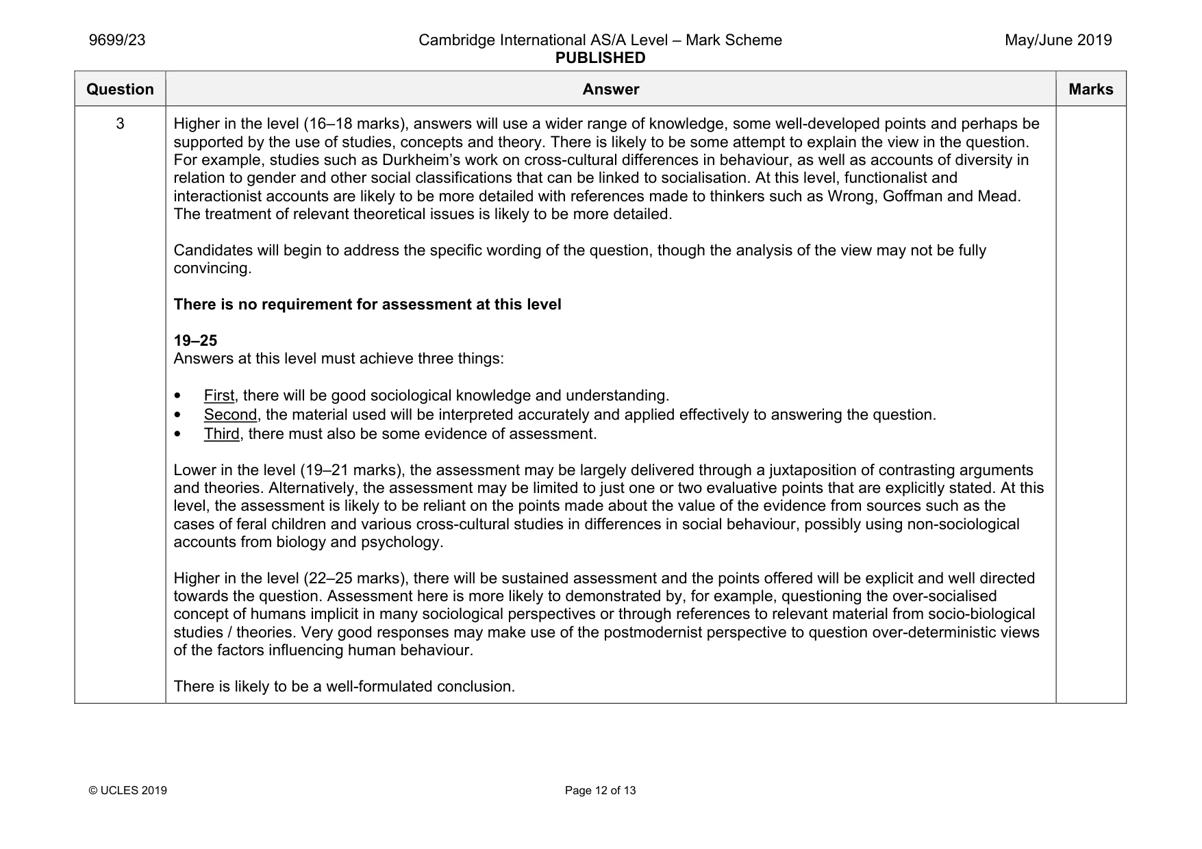 Mark scheme, page 12 of 13