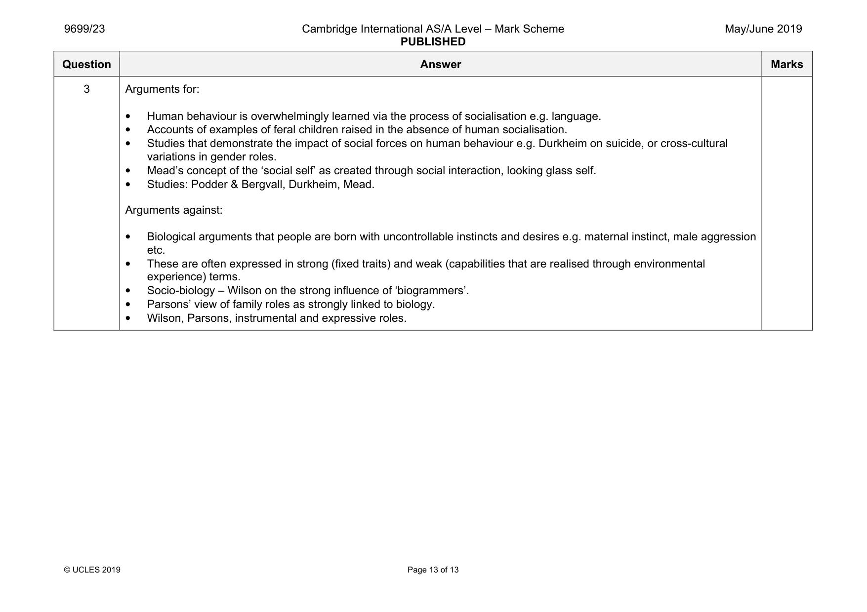 Mark scheme, page 13 of 13