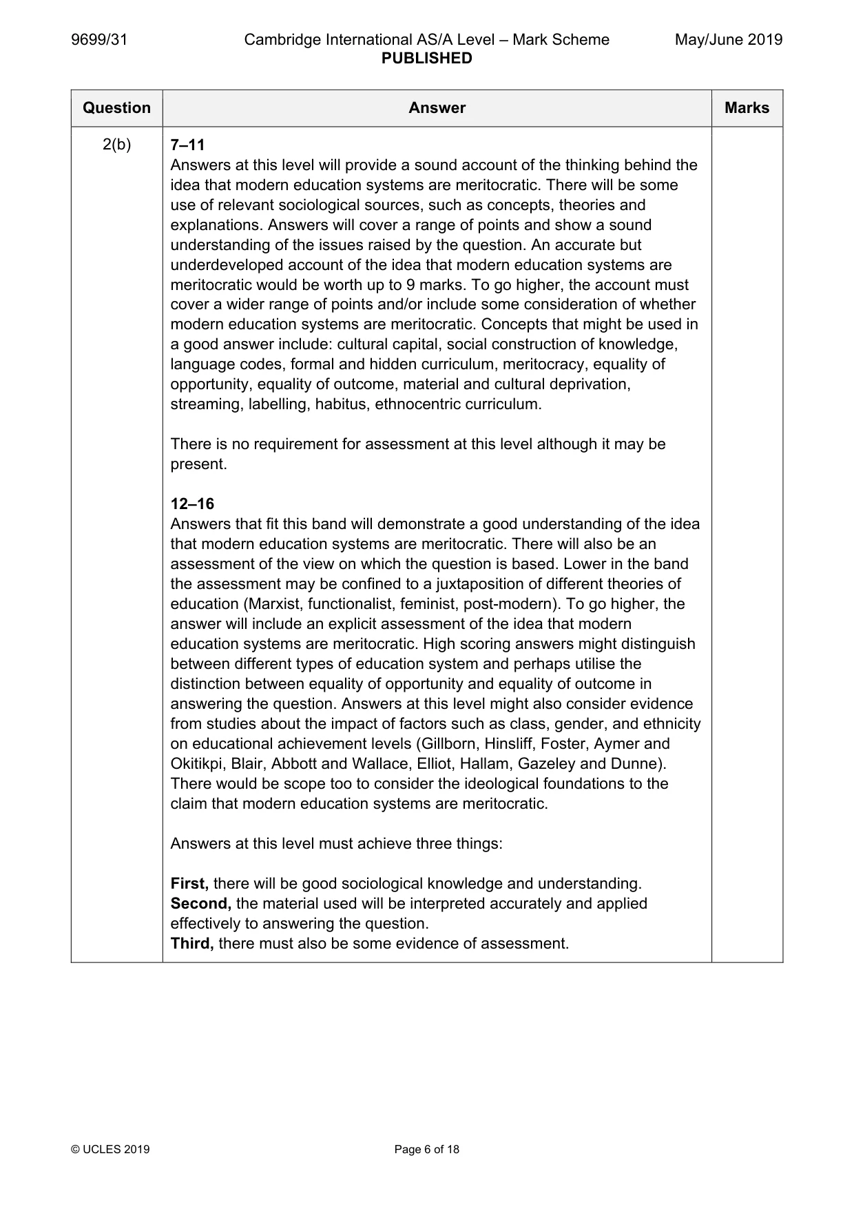 Mark scheme, page 6 of 18