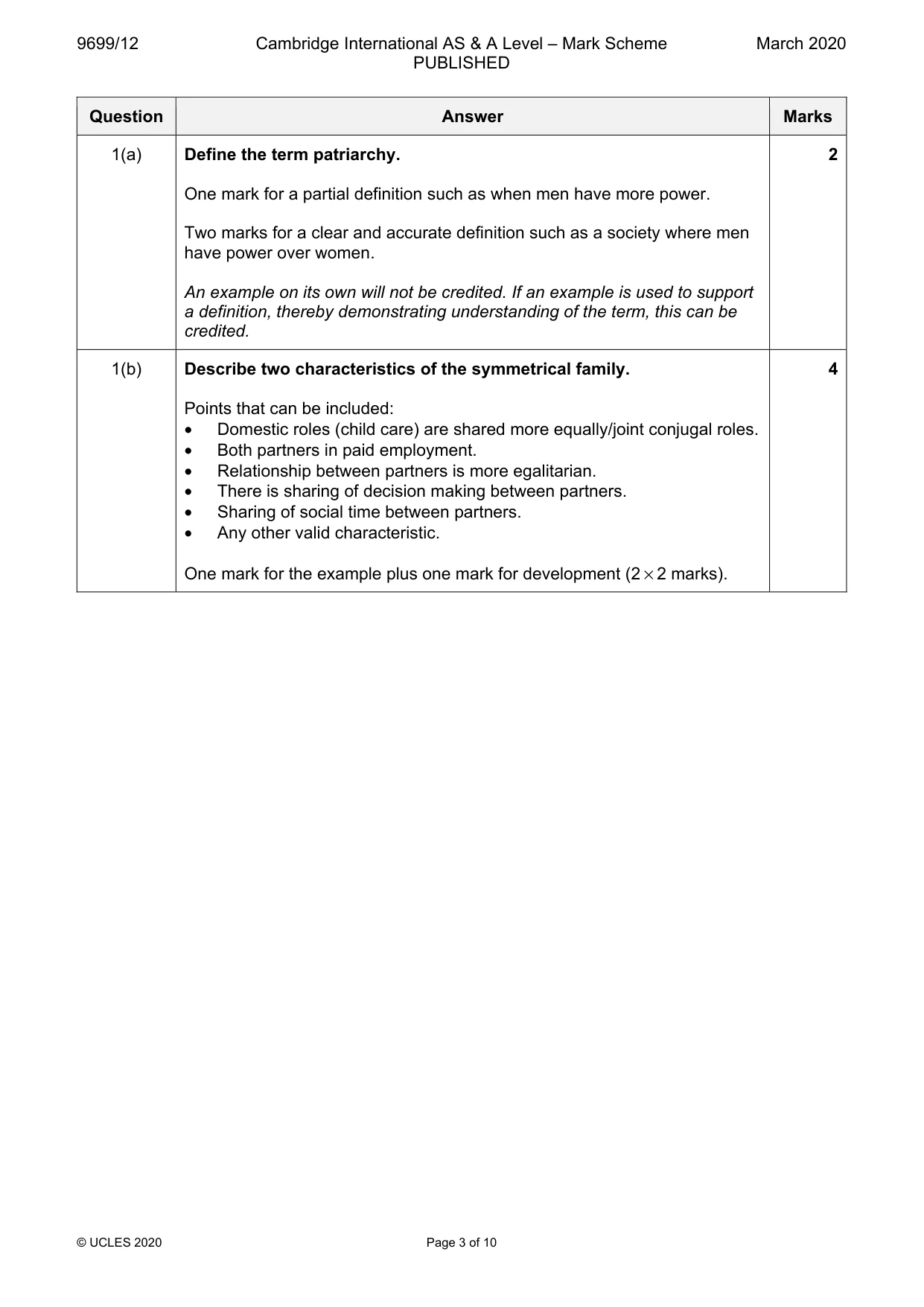 Mark scheme, page 3 of 10
