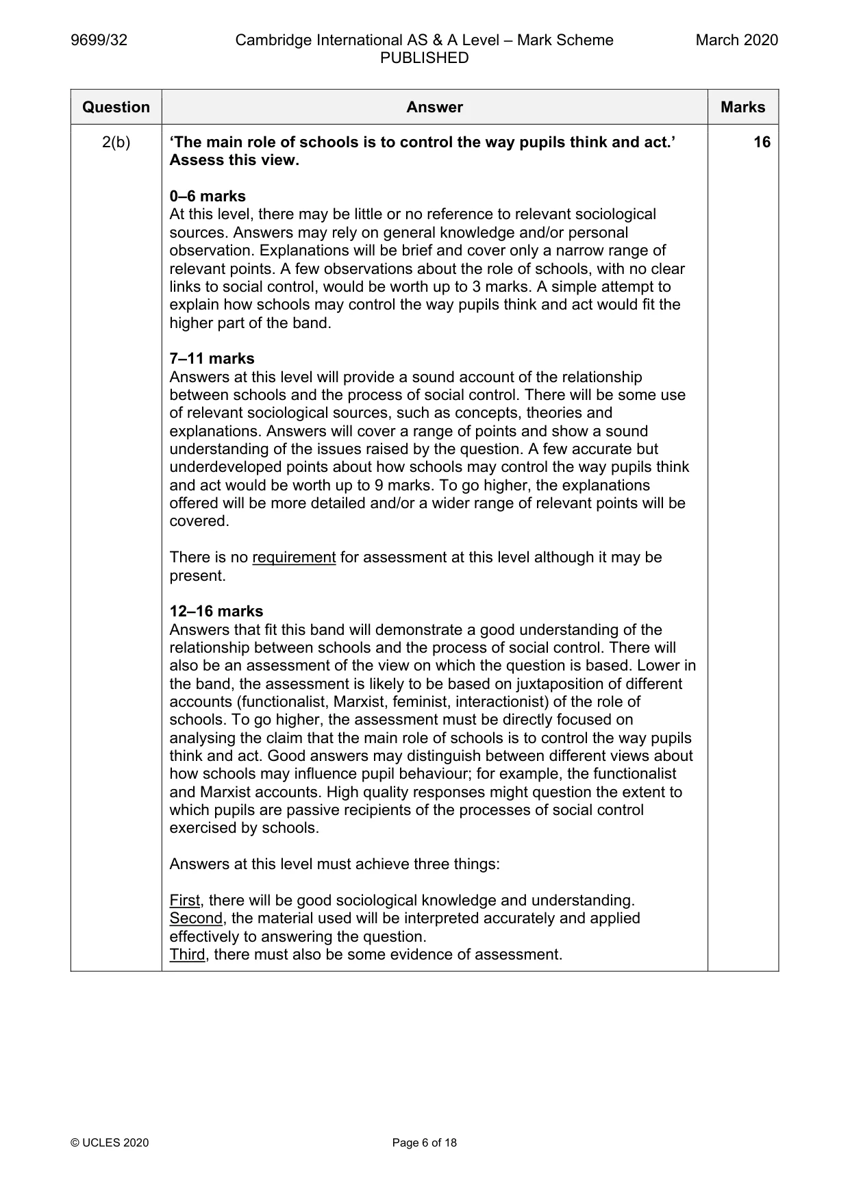 Mark scheme, page 6 of 18