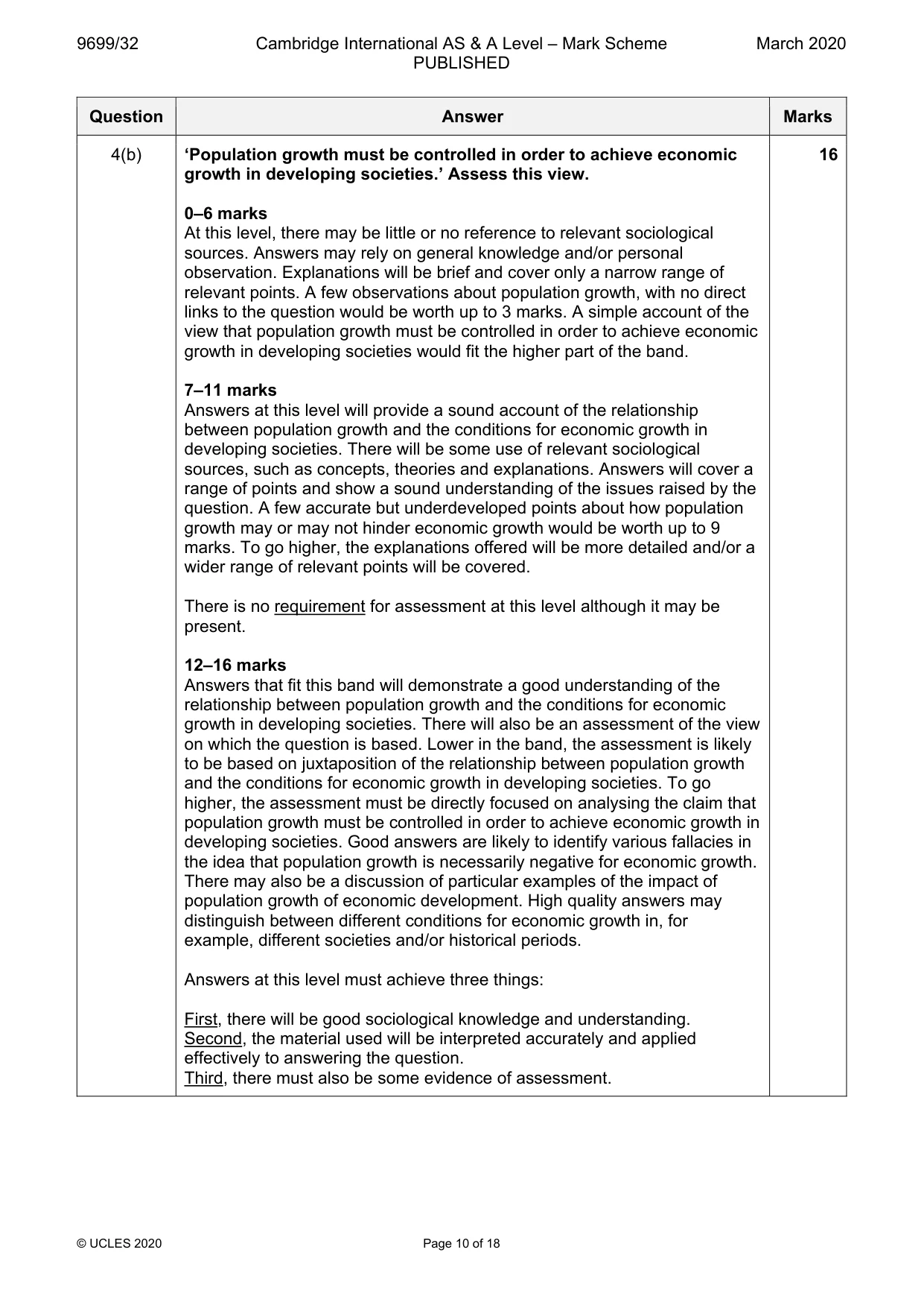 Mark scheme, page 10 of 18