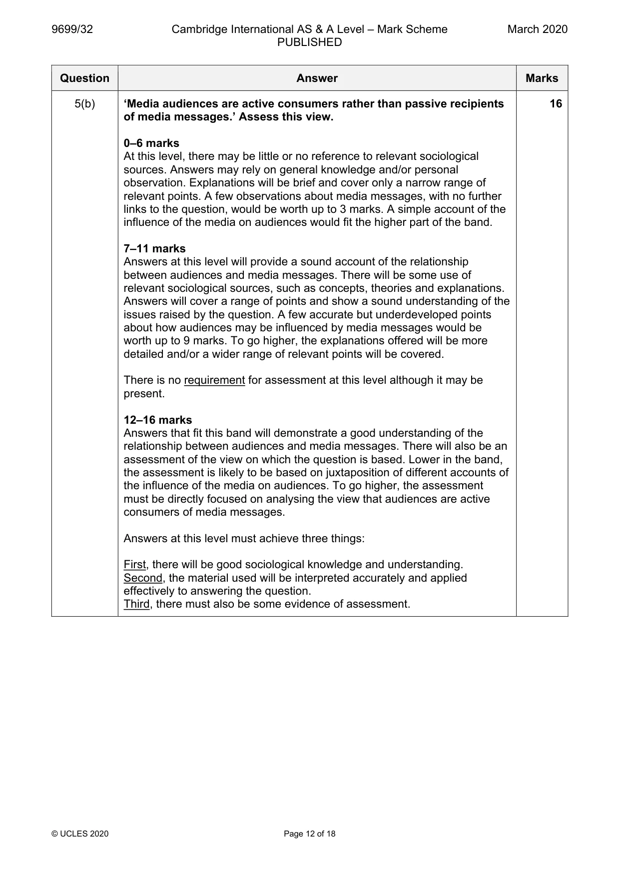 Mark scheme, page 12 of 18