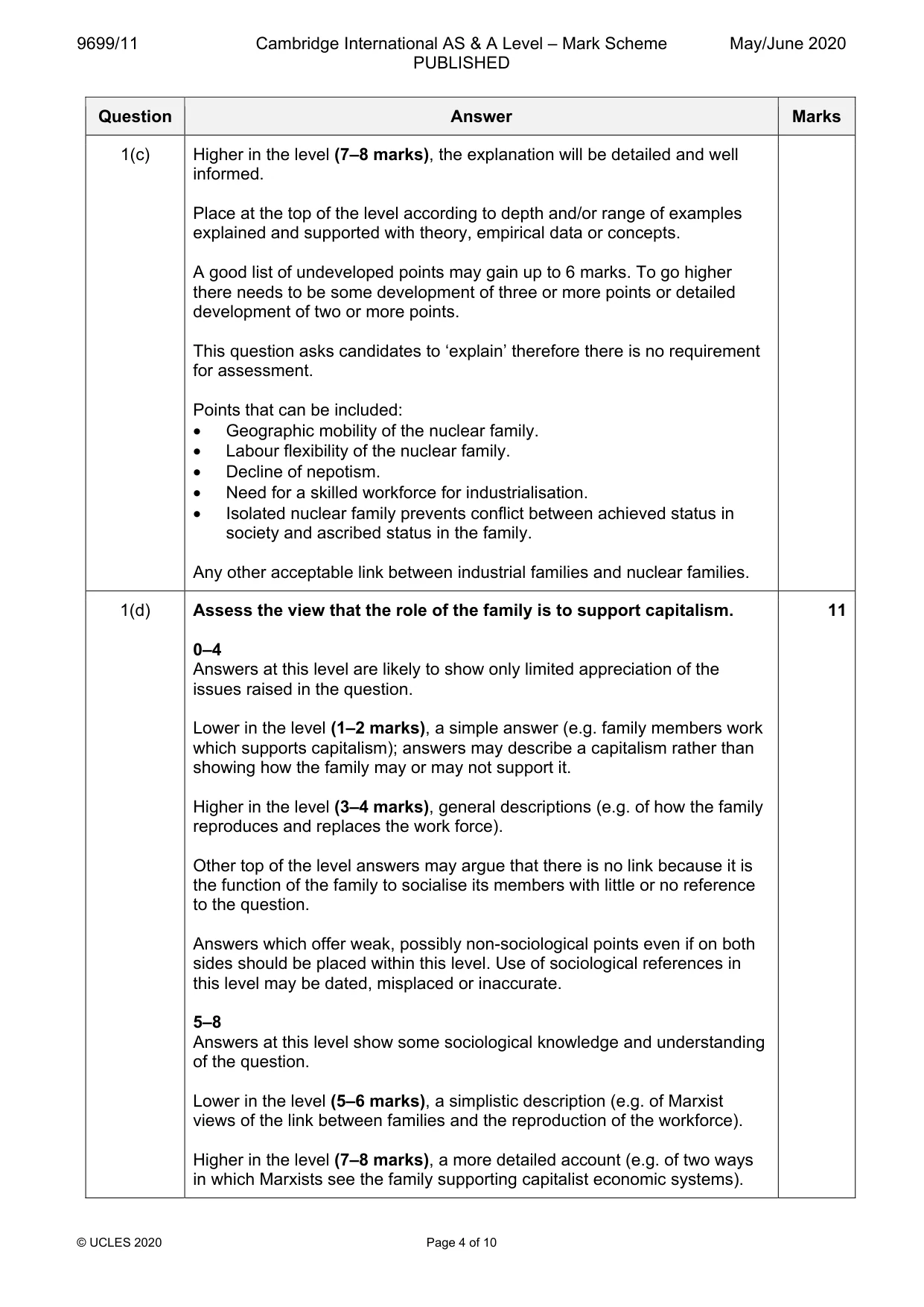 Mark scheme, page 4 of 10