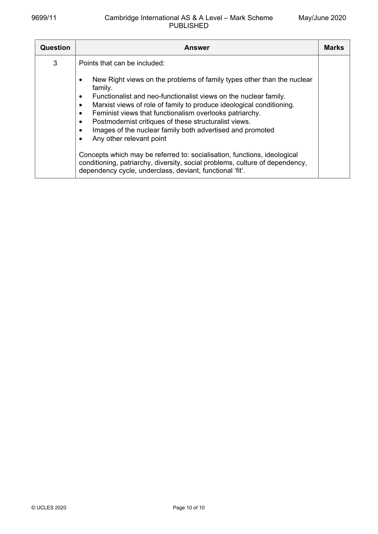 Mark scheme, page 10 of 10