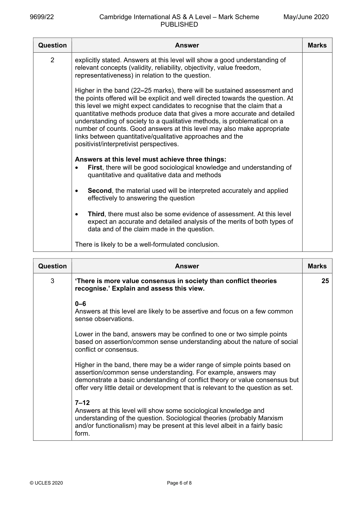 Mark scheme, page 6 of 8