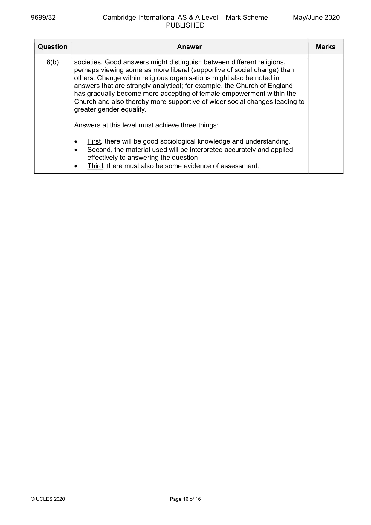 Mark scheme, page 16 of 16