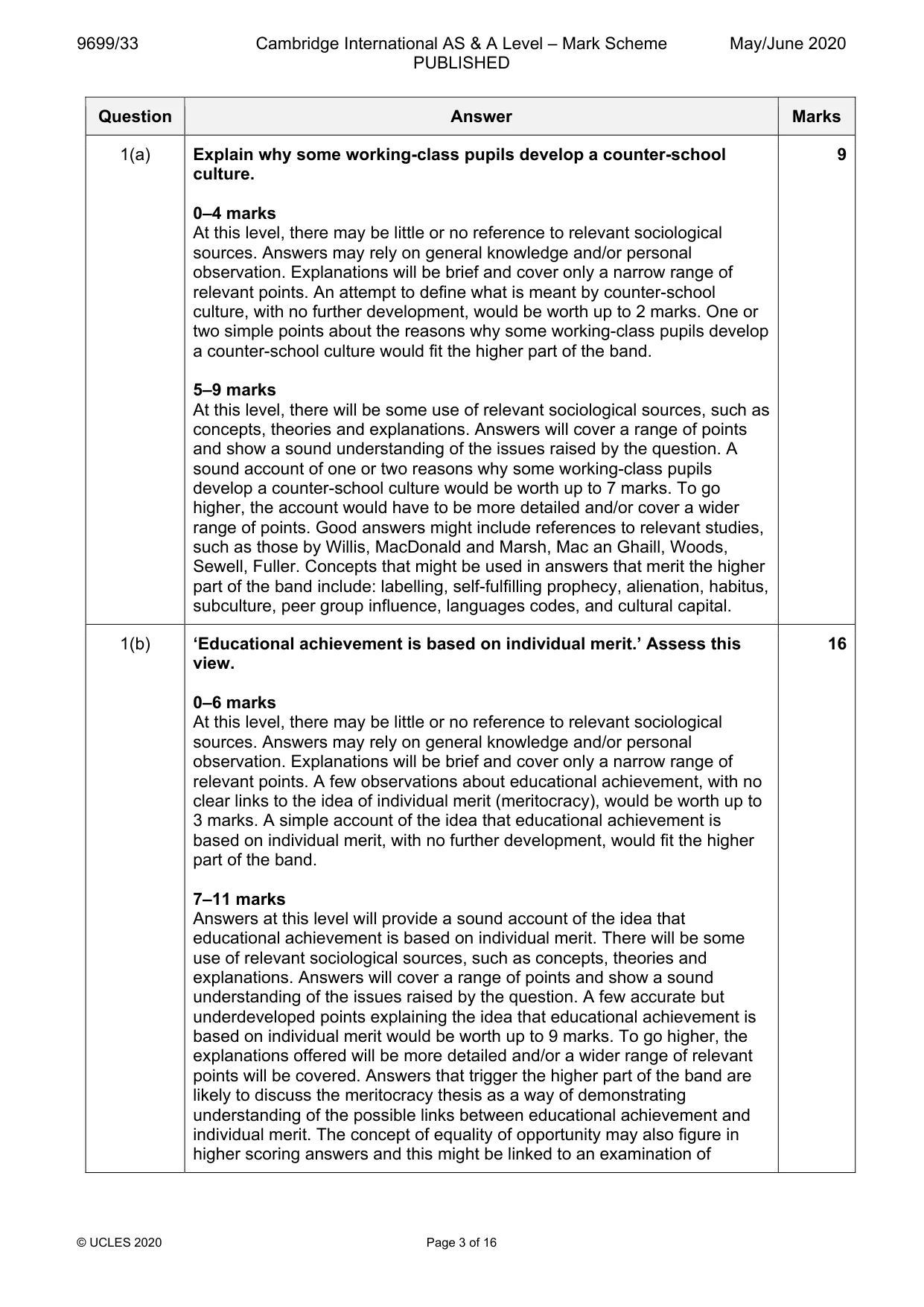 Mark scheme, page 3 of 16