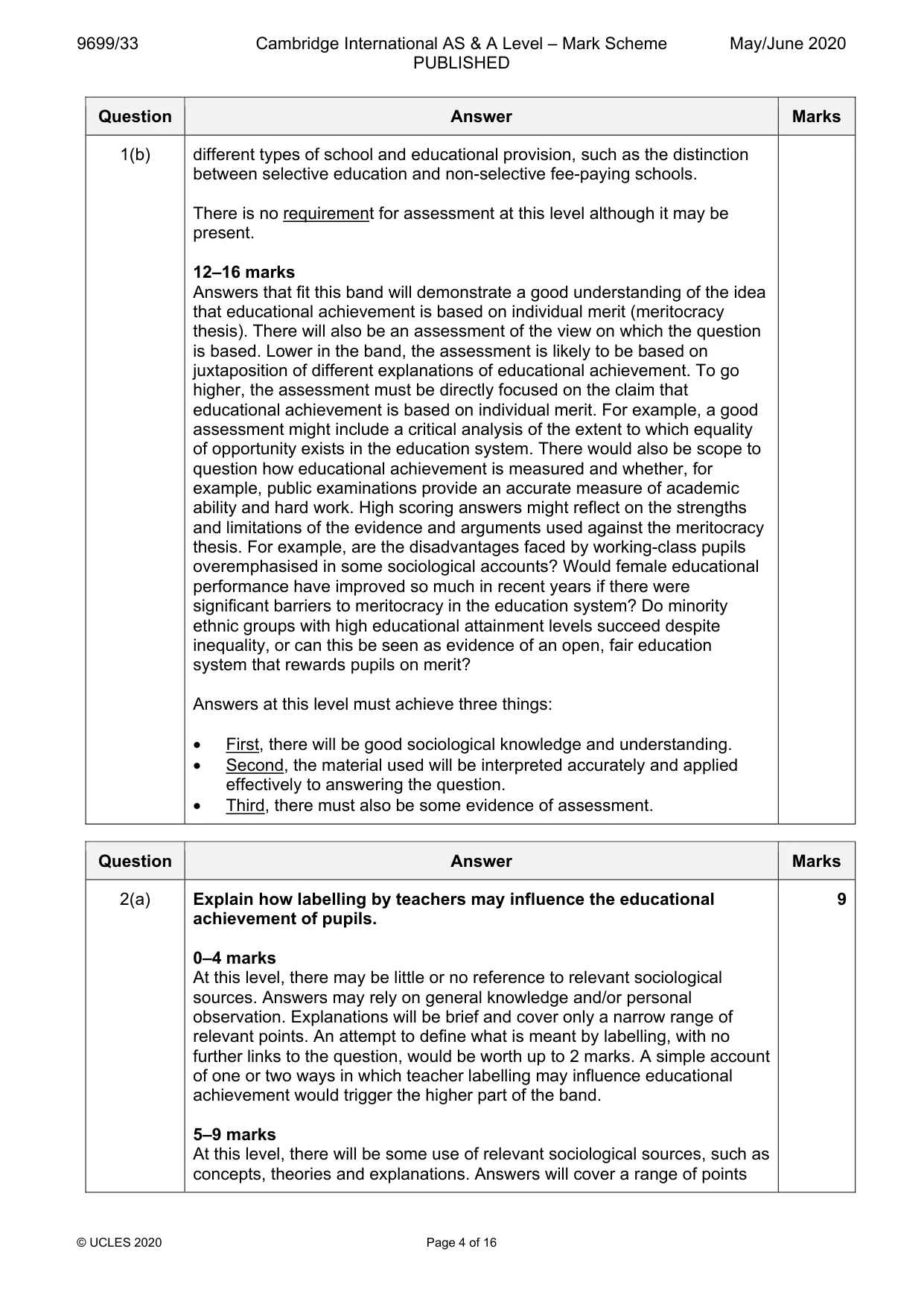 Mark scheme, page 4 of 16