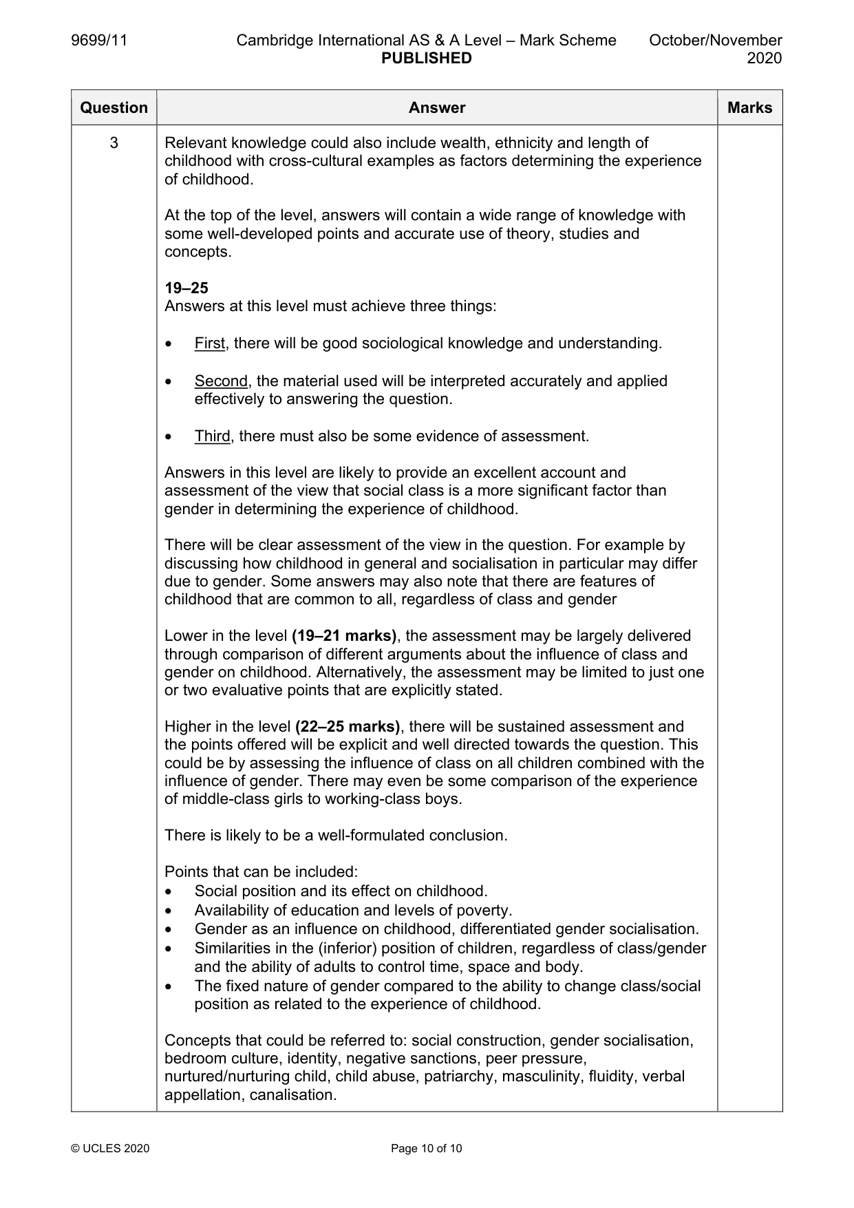 Mark scheme, page 10 of 10