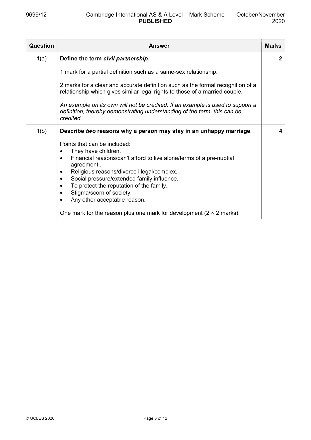 Mark scheme, page 3 of 12