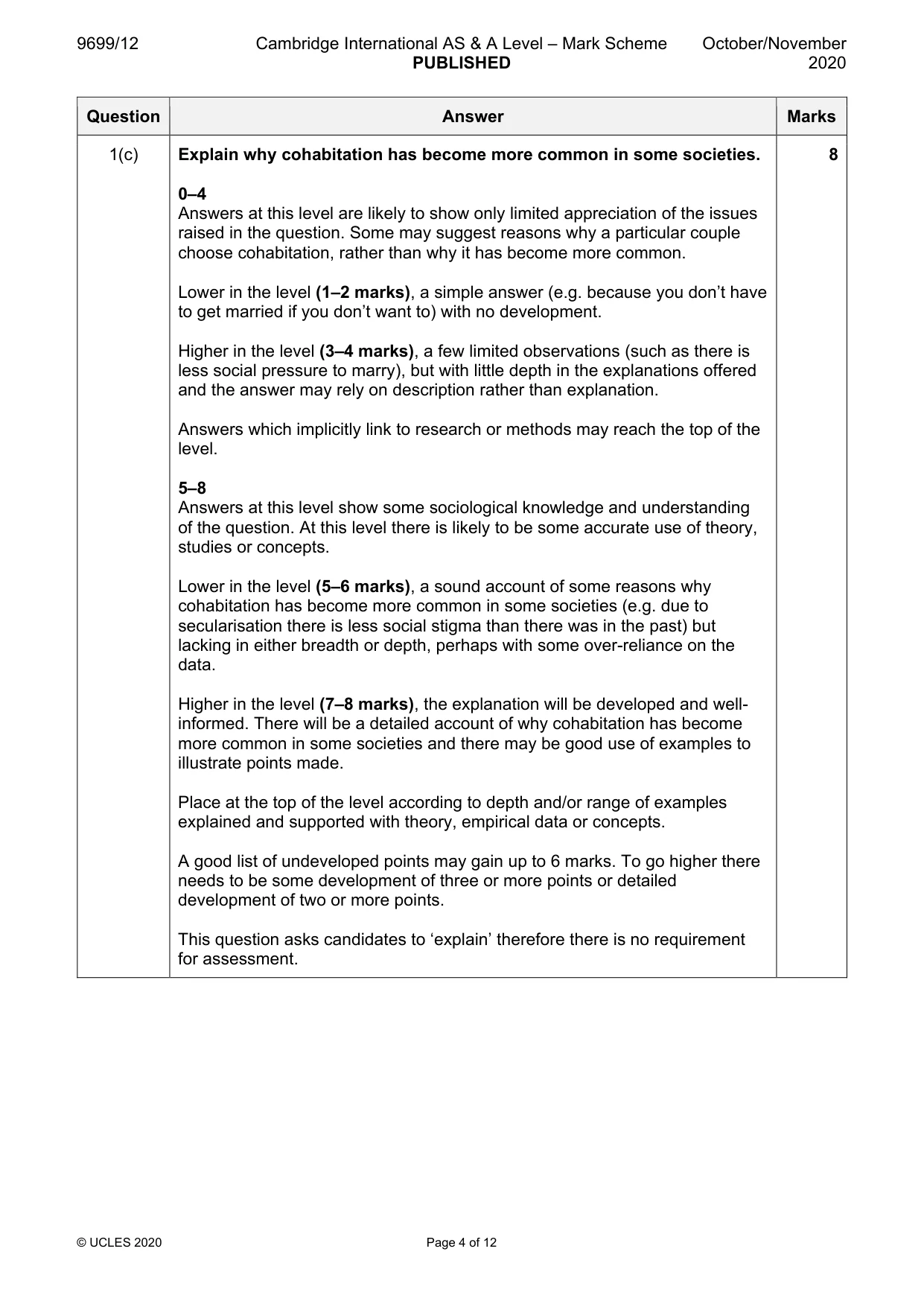 Mark scheme, page 4 of 12