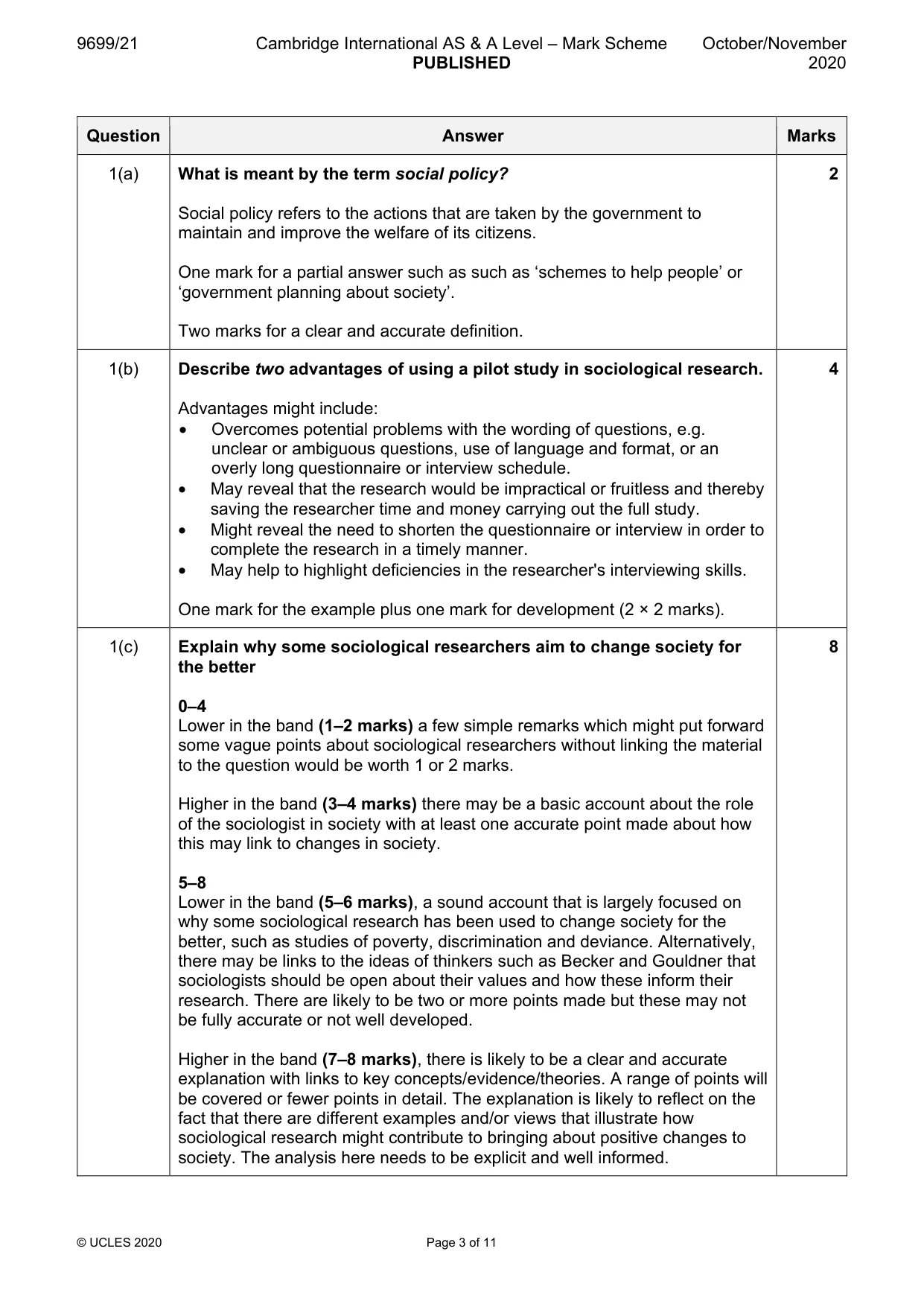 Mark scheme, page 3 of 11