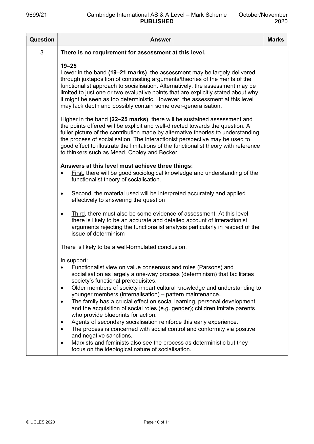Mark scheme, page 10 of 11