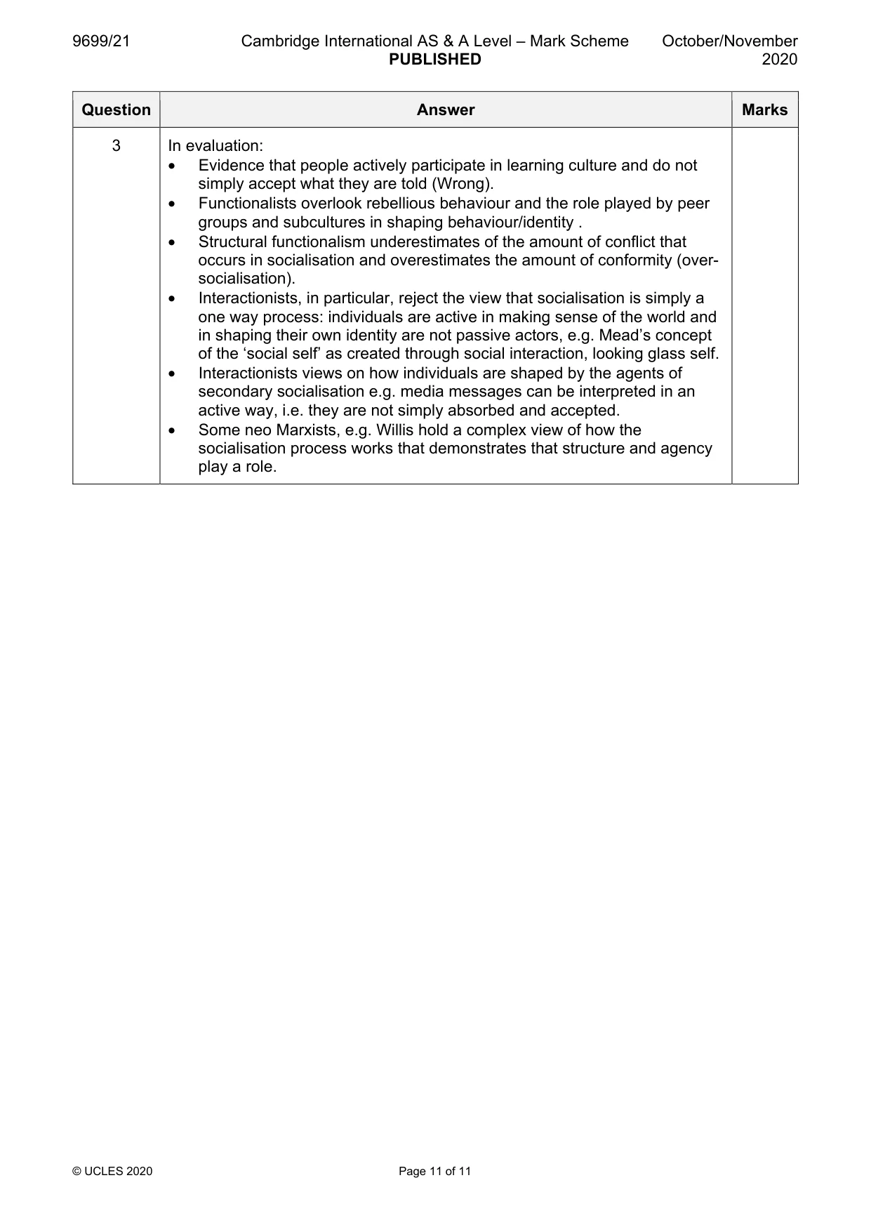 Mark scheme, page 11 of 11