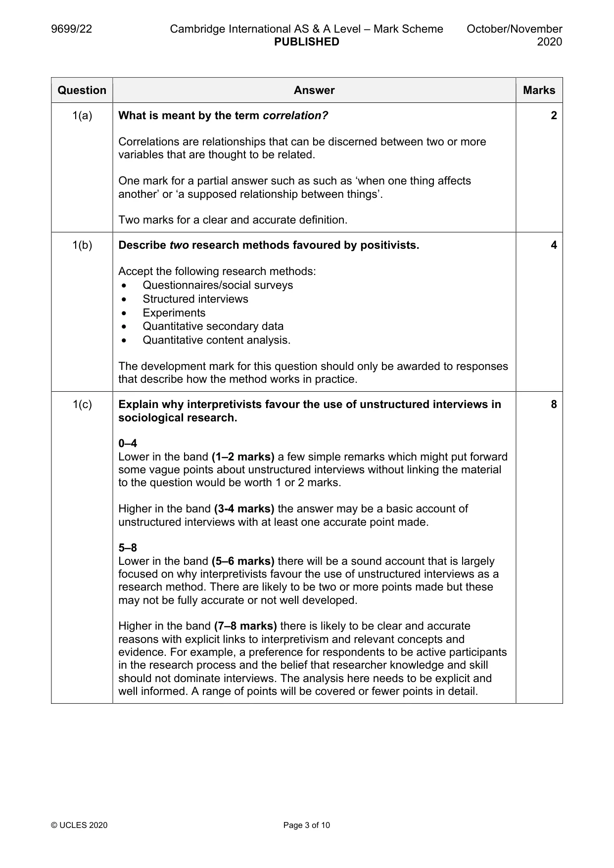 Mark scheme, page 3 of 10