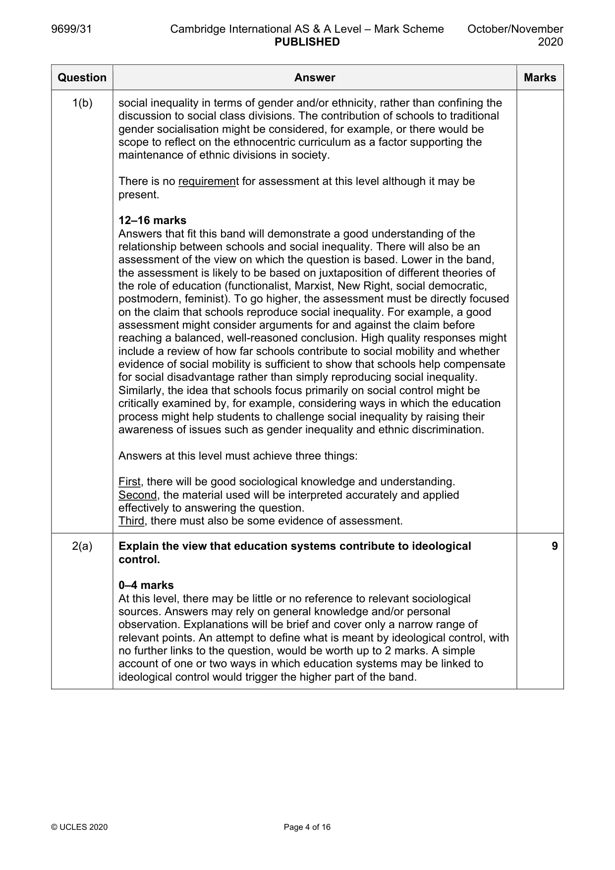 Mark scheme, page 4 of 16