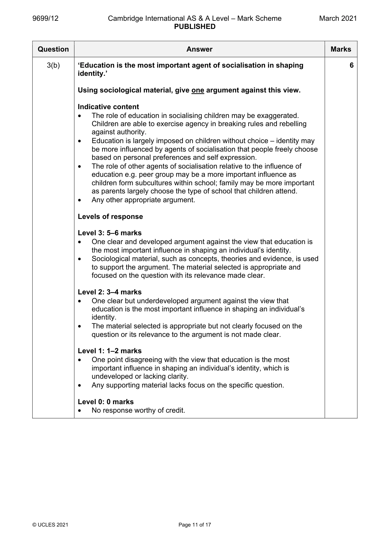 Mark scheme, page 11 of 17