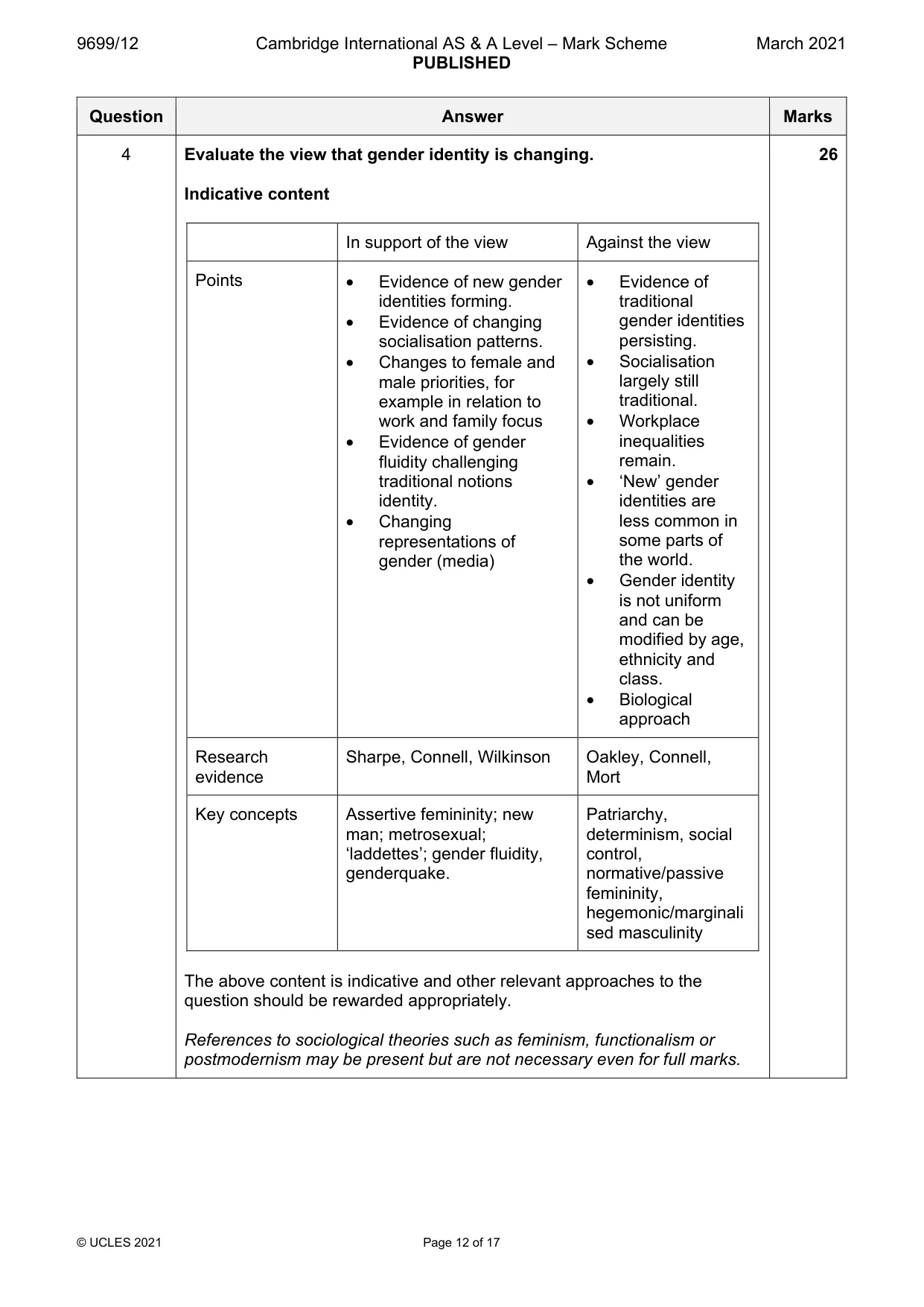 Mark scheme, page 12 of 17