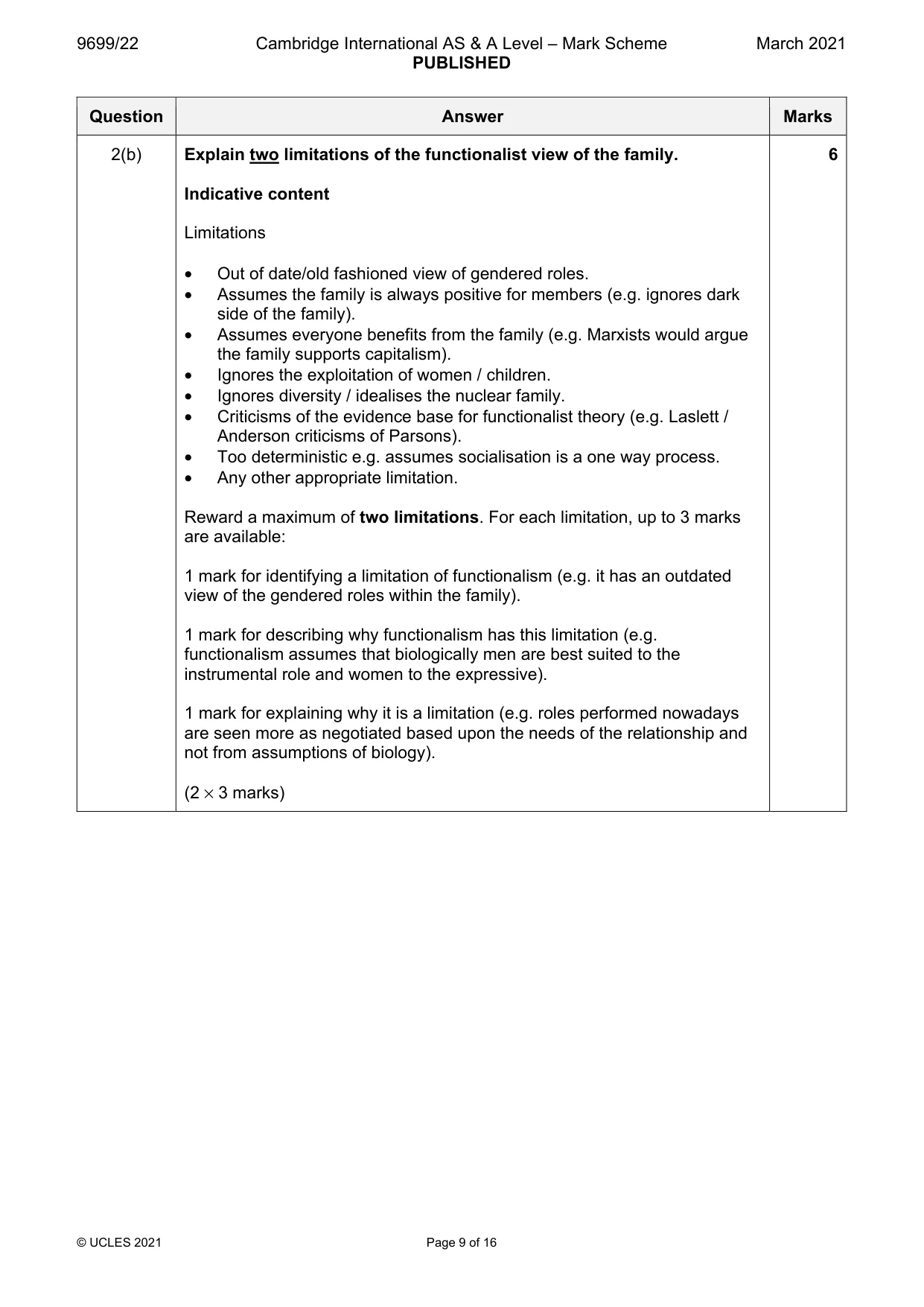 Mark scheme, page 9 of 16