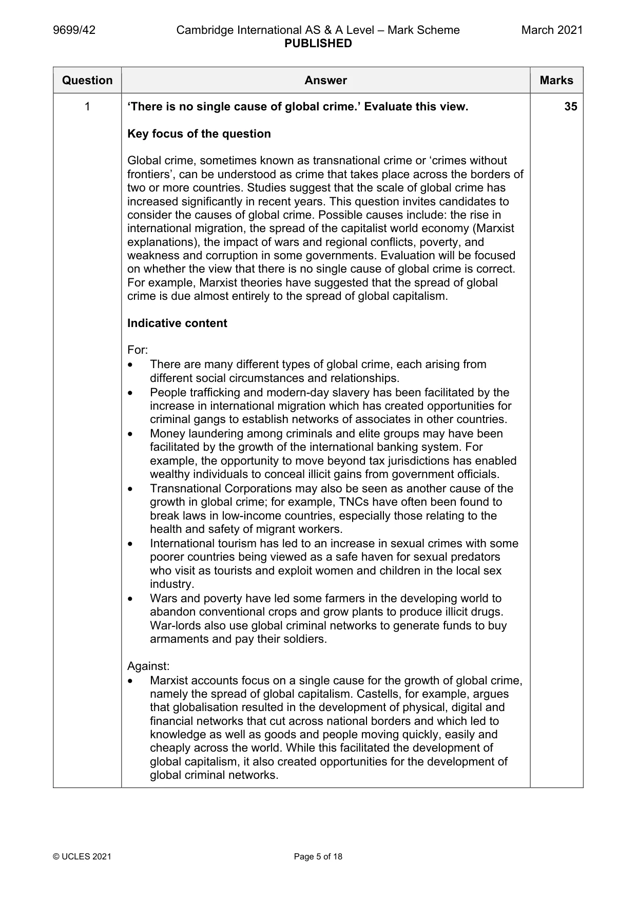 Mark scheme, page 5 of 18