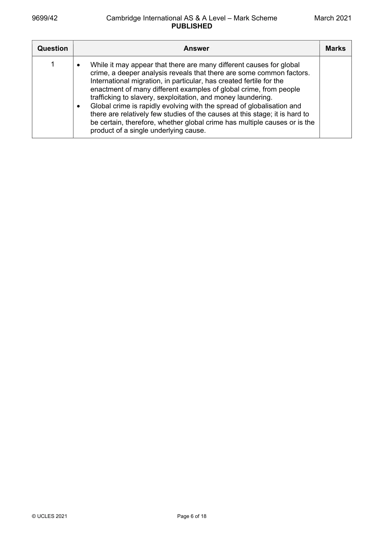 Mark scheme, page 6 of 18