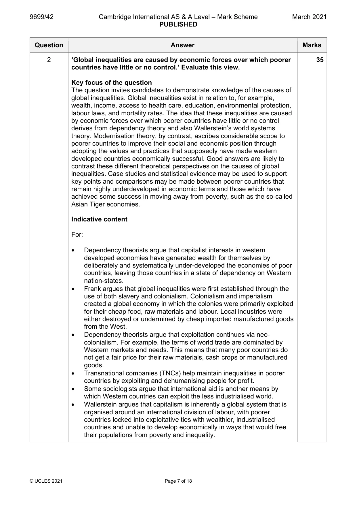 Mark scheme, page 7 of 18