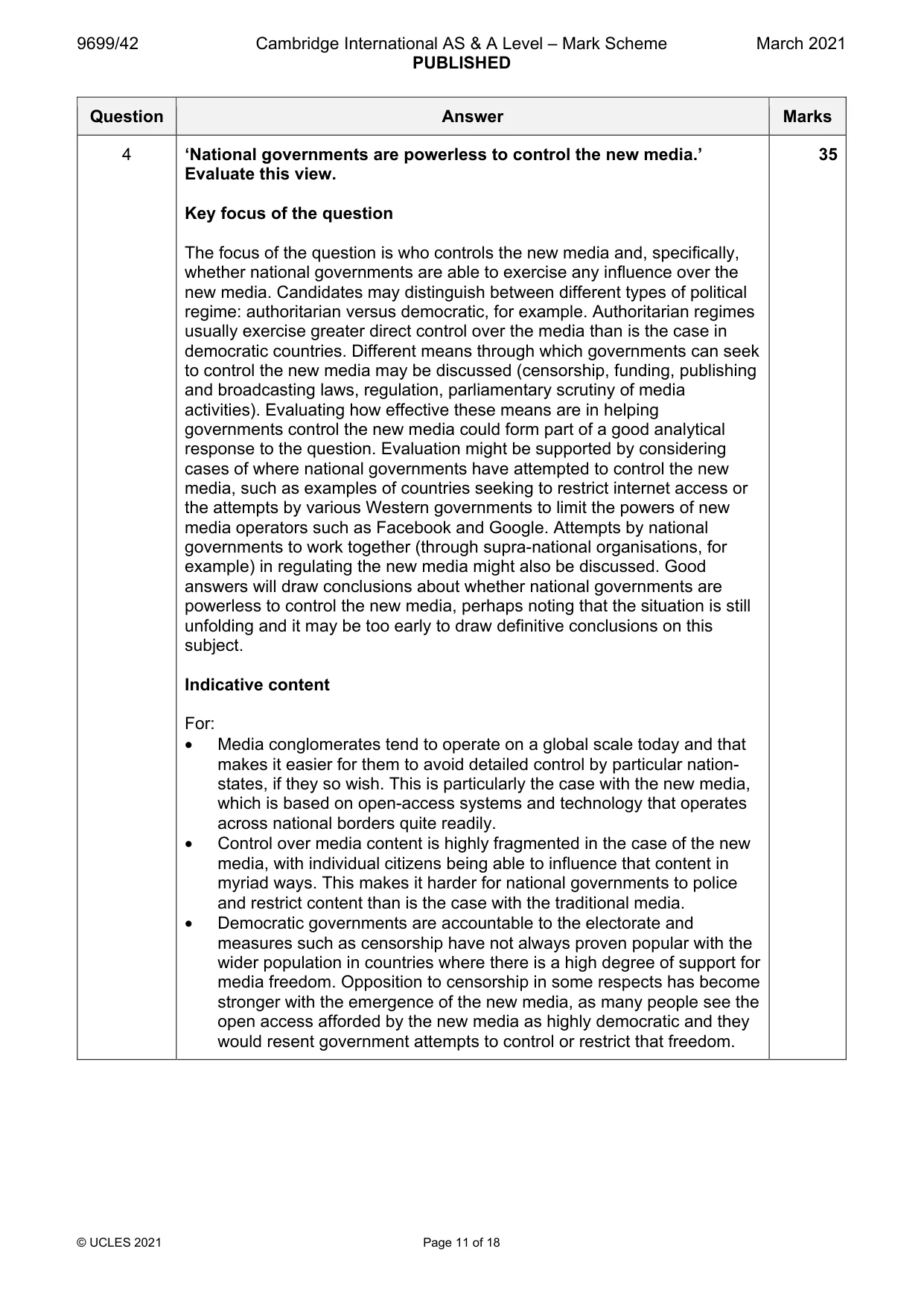 Mark scheme, page 11 of 18