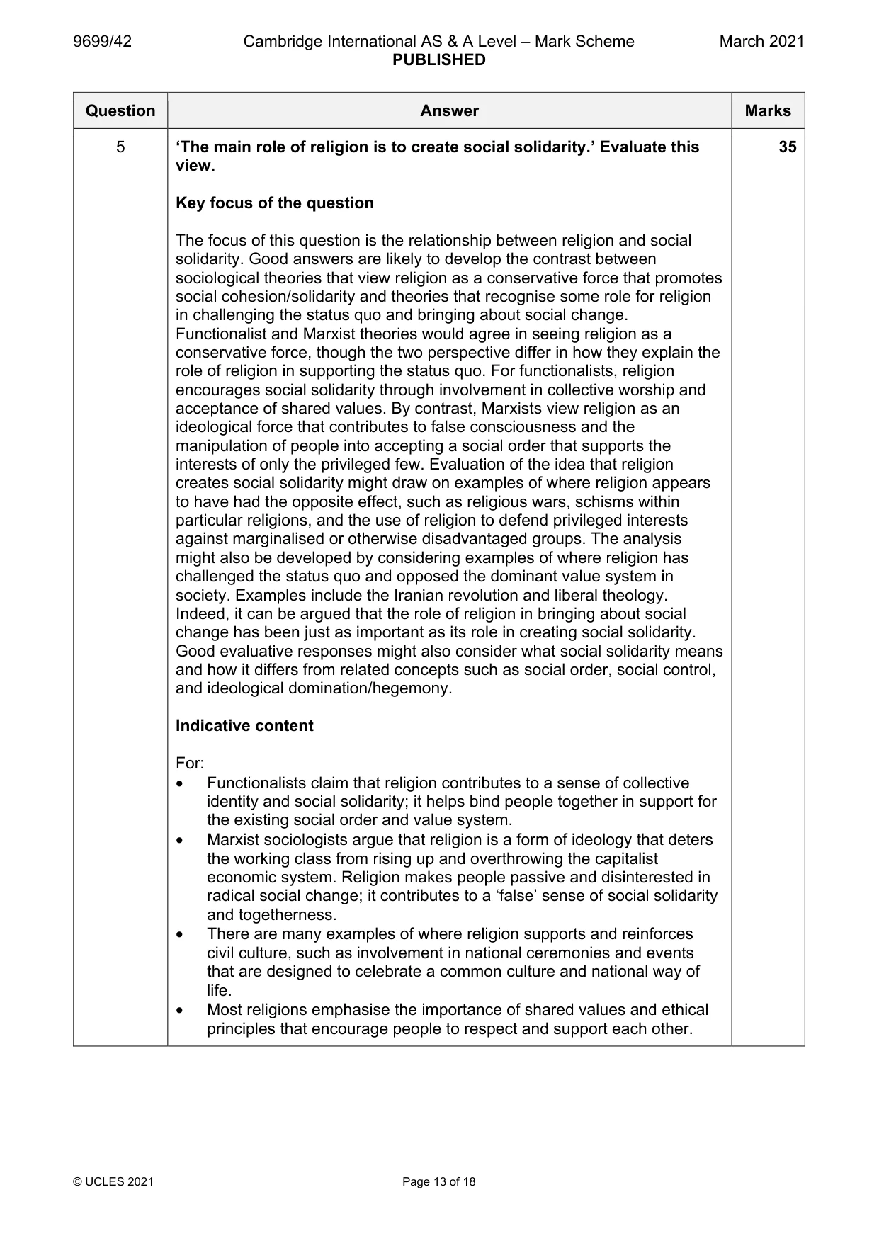 Mark scheme, page 13 of 18