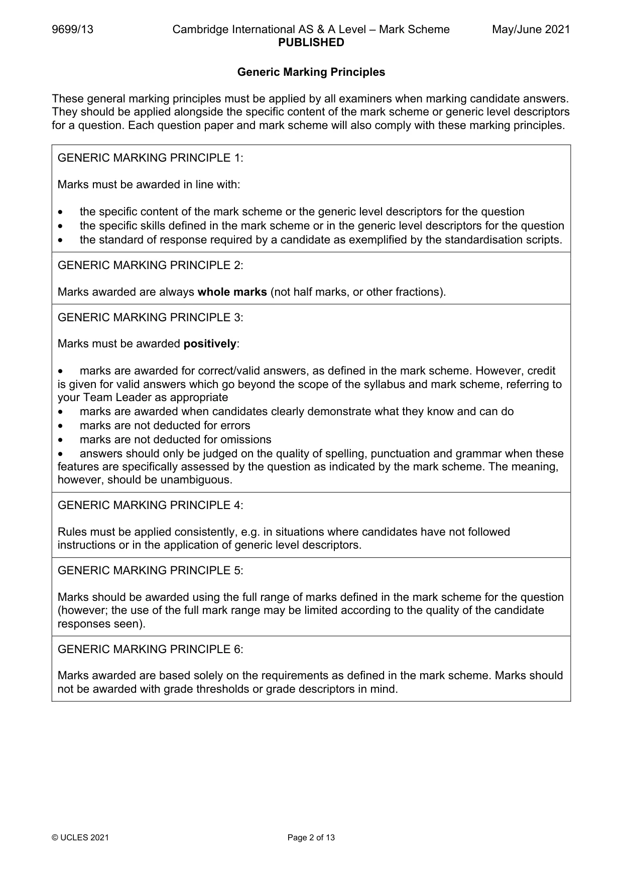 Mark scheme, page 2 of 13
