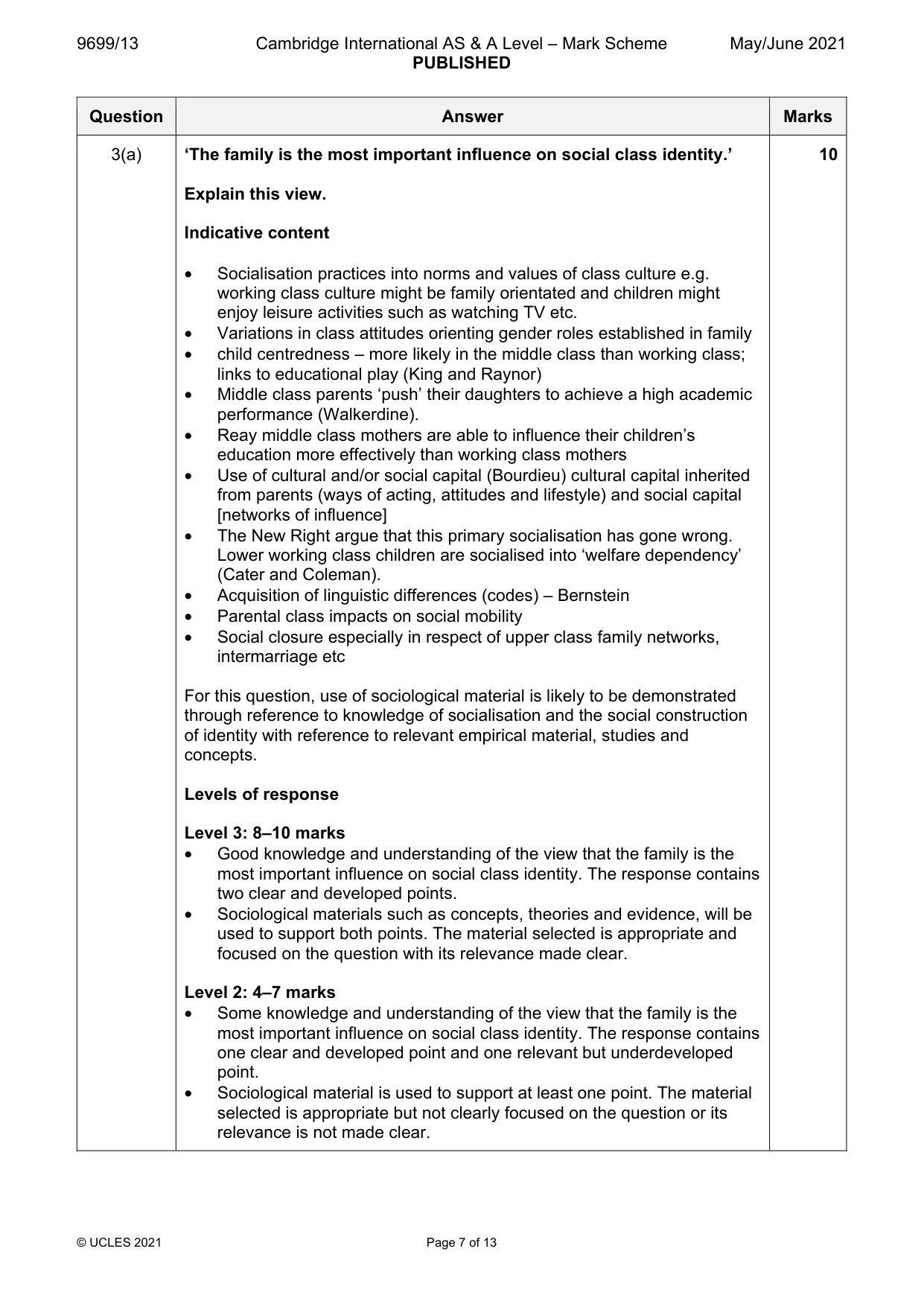 Mark scheme, page 7 of 13