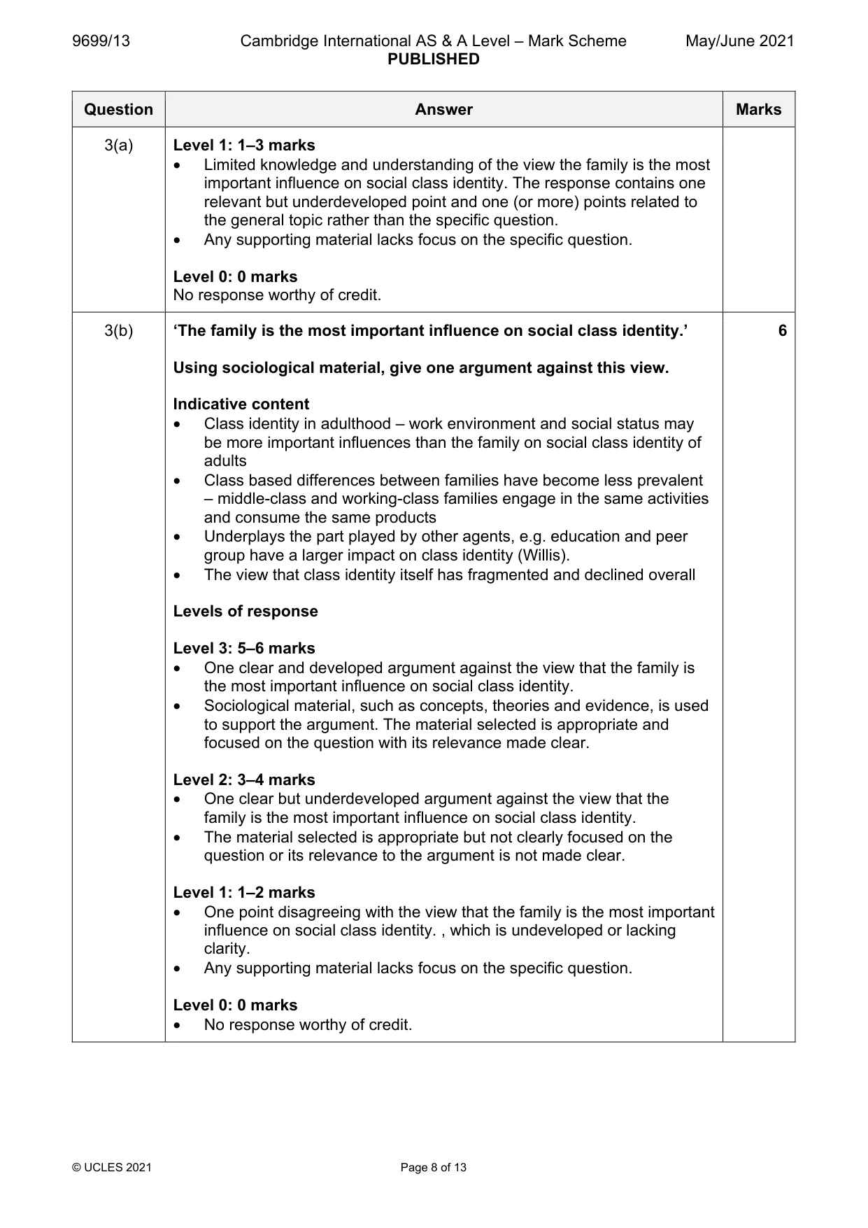 Mark scheme, page 8 of 13