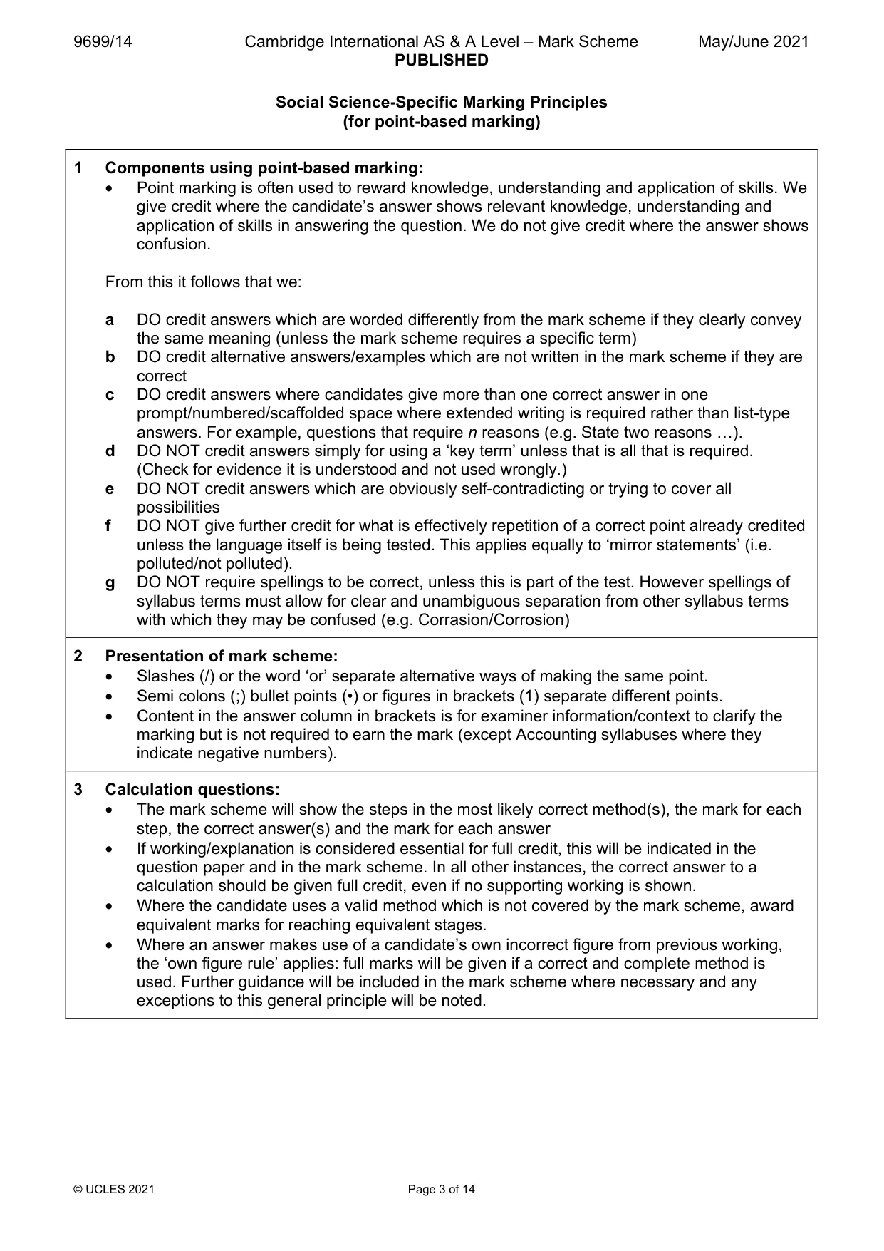 Mark scheme, page 3 of 14